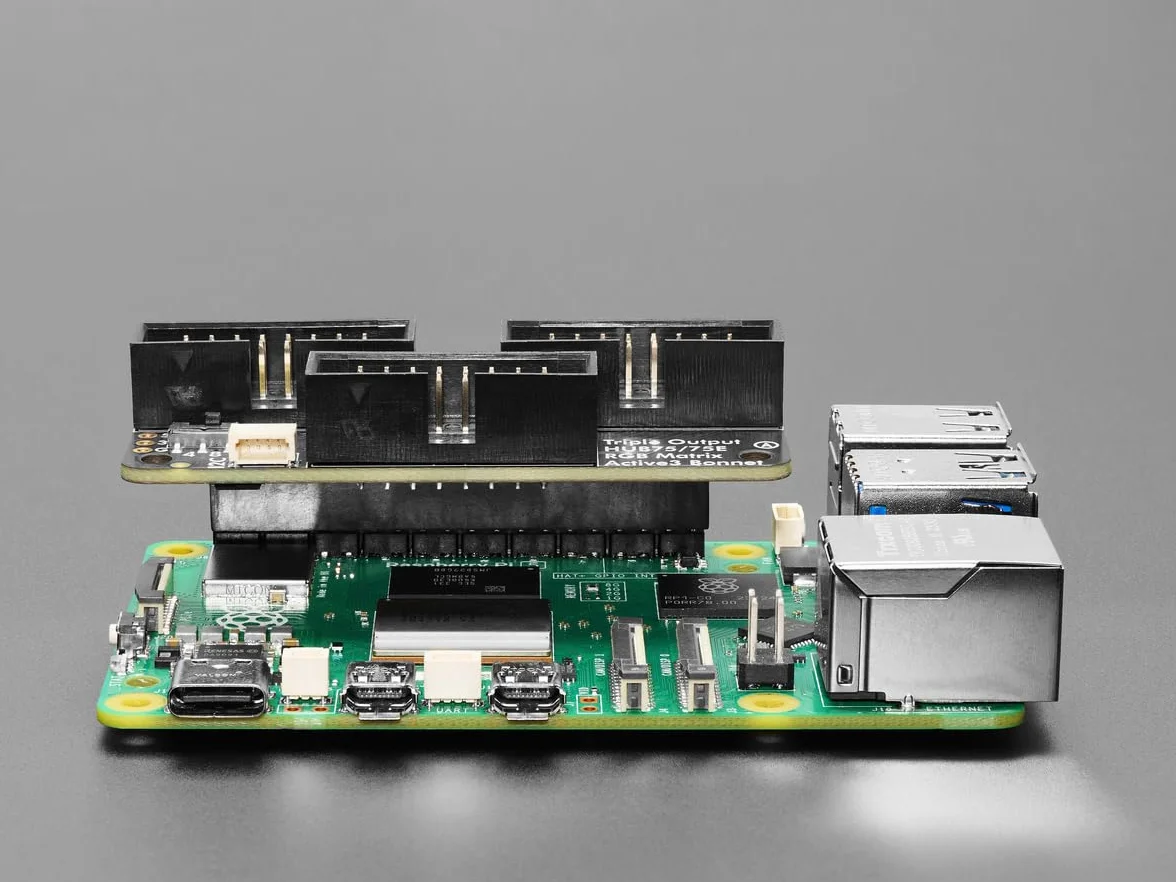 Adafruit Potrójna Matryca LED na Raspberry Pi i matryce HUB75, 6358