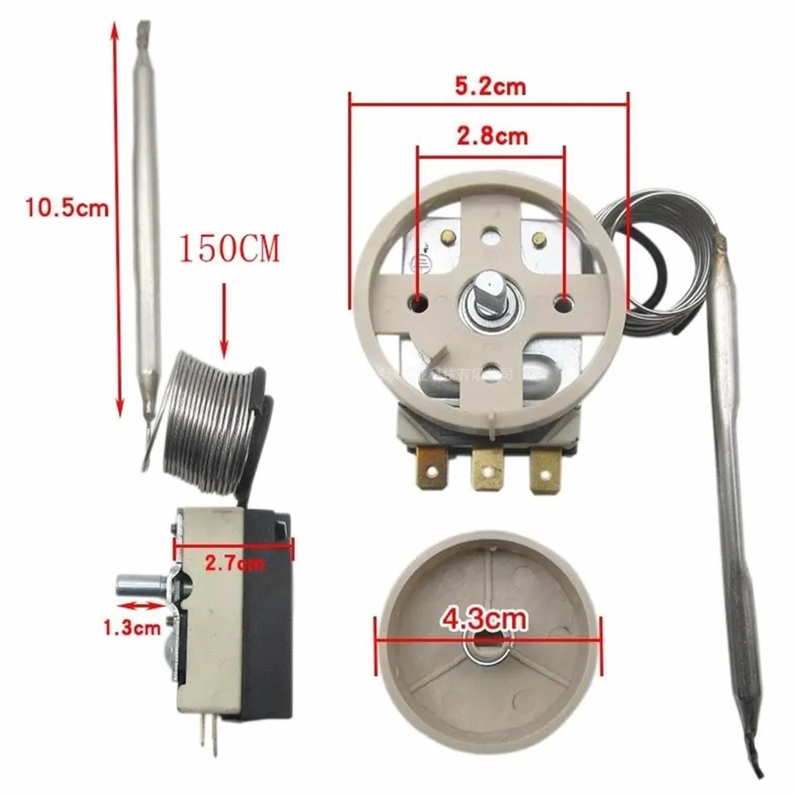 TR(TW) 711/N11 -30 do +30 stopni Celsjusza 250 V - 380 V 16 A pokrętło termostatu regulator regulacji temperatury lodówki zamrażarki