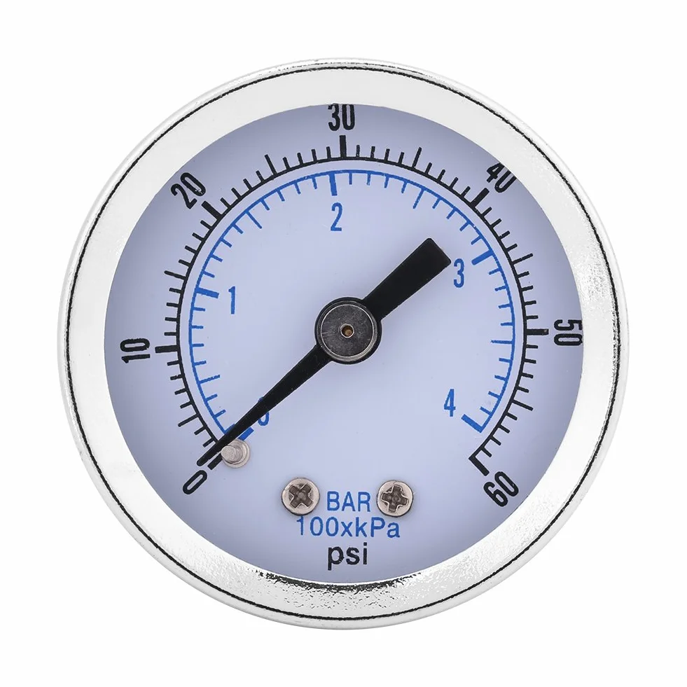 Luftdruckmesser, 0-60 psi 0-4 bar 1/8"BSPT Manometer Manometer für Wasser Luft Öl Messgerät