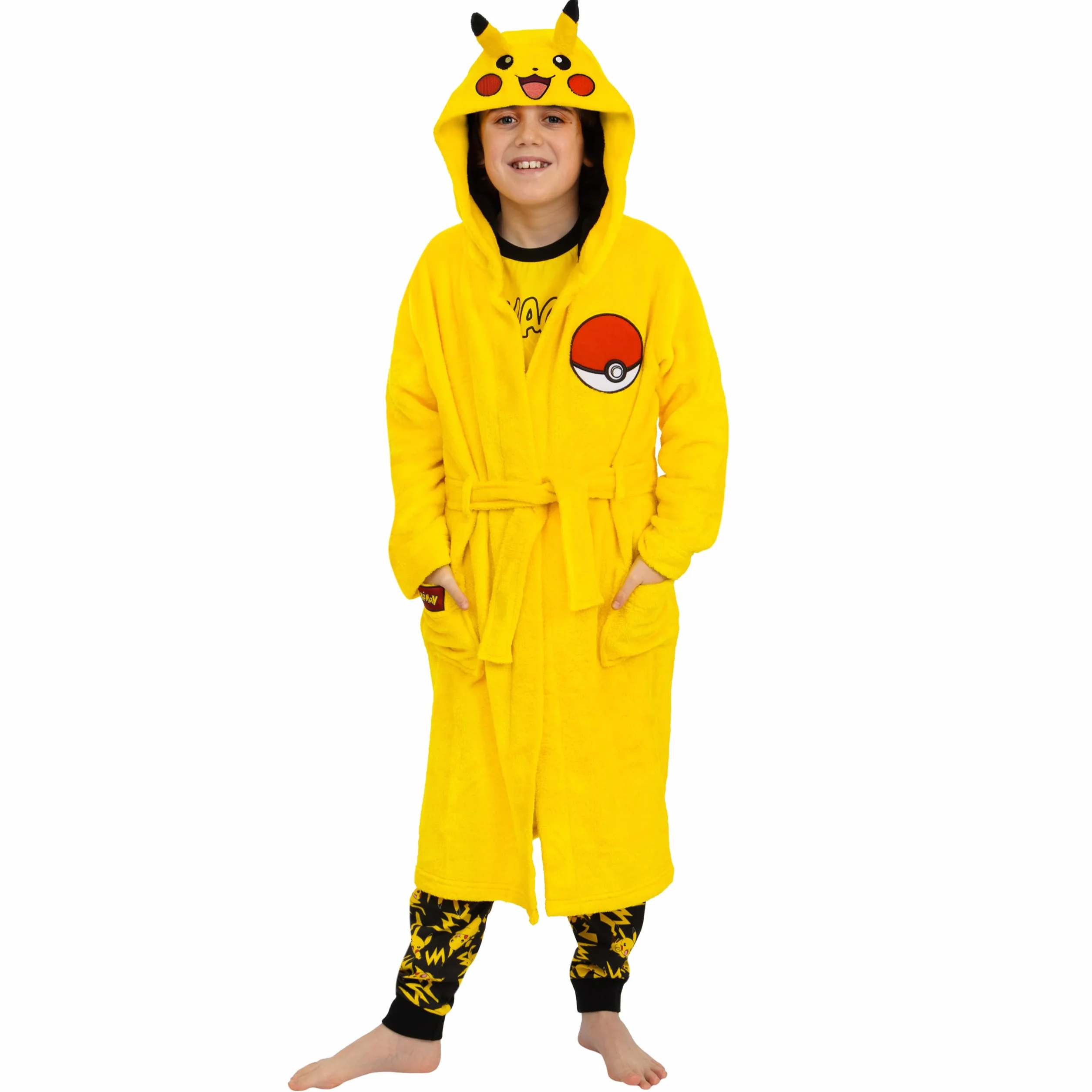Szlafrok Dziecięcy Pokémon Pikachu Dla Chłopców, Szlafrok Dziecięcy Pikachu Z Uszami 3D, Dziecięcy Z Polaru