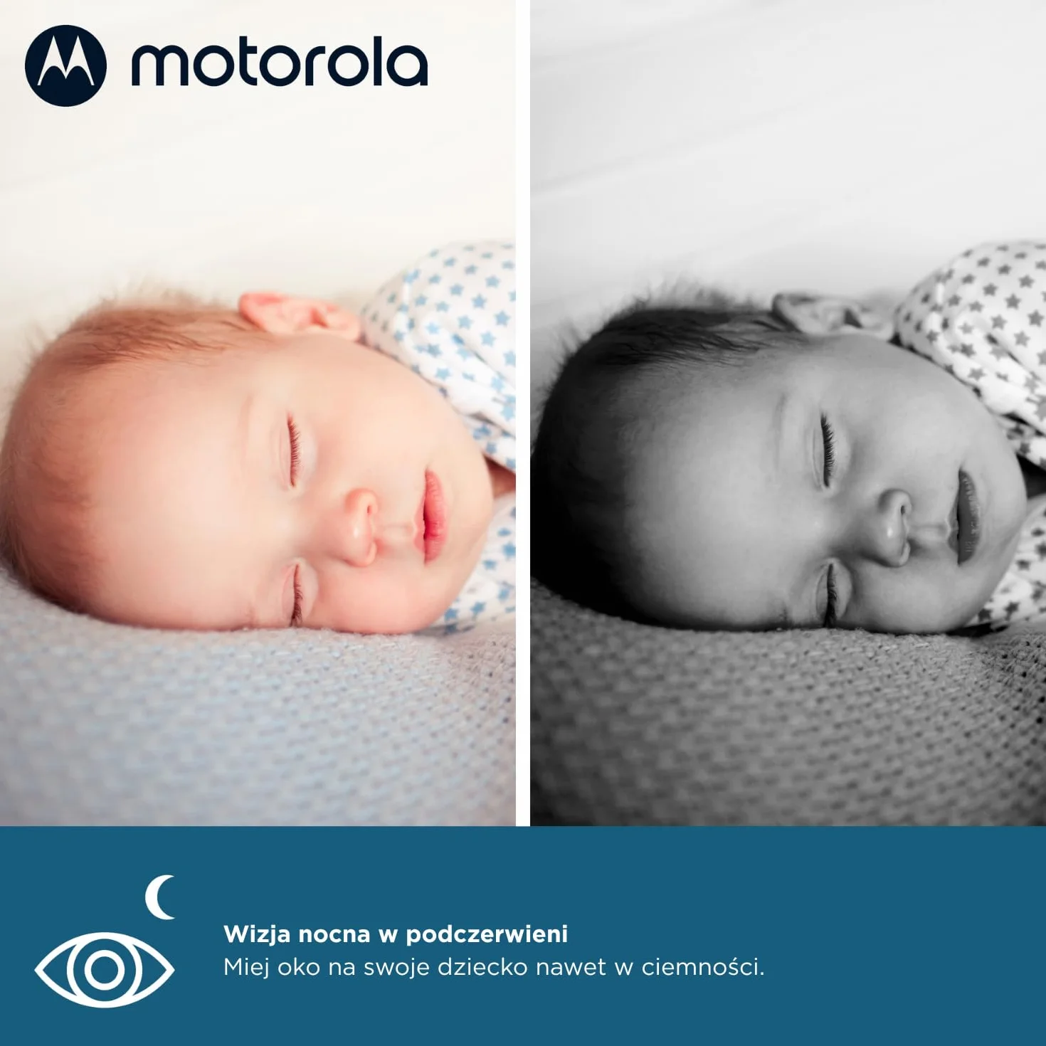Motorola Nursery VM50G dla niemowląt z kamerą, 5-calowym kolorowym ekranem, funkcją widzenia w nocy, zoomem cyfrowym, dwukierunkową rozmową, czujnikiem temperatury