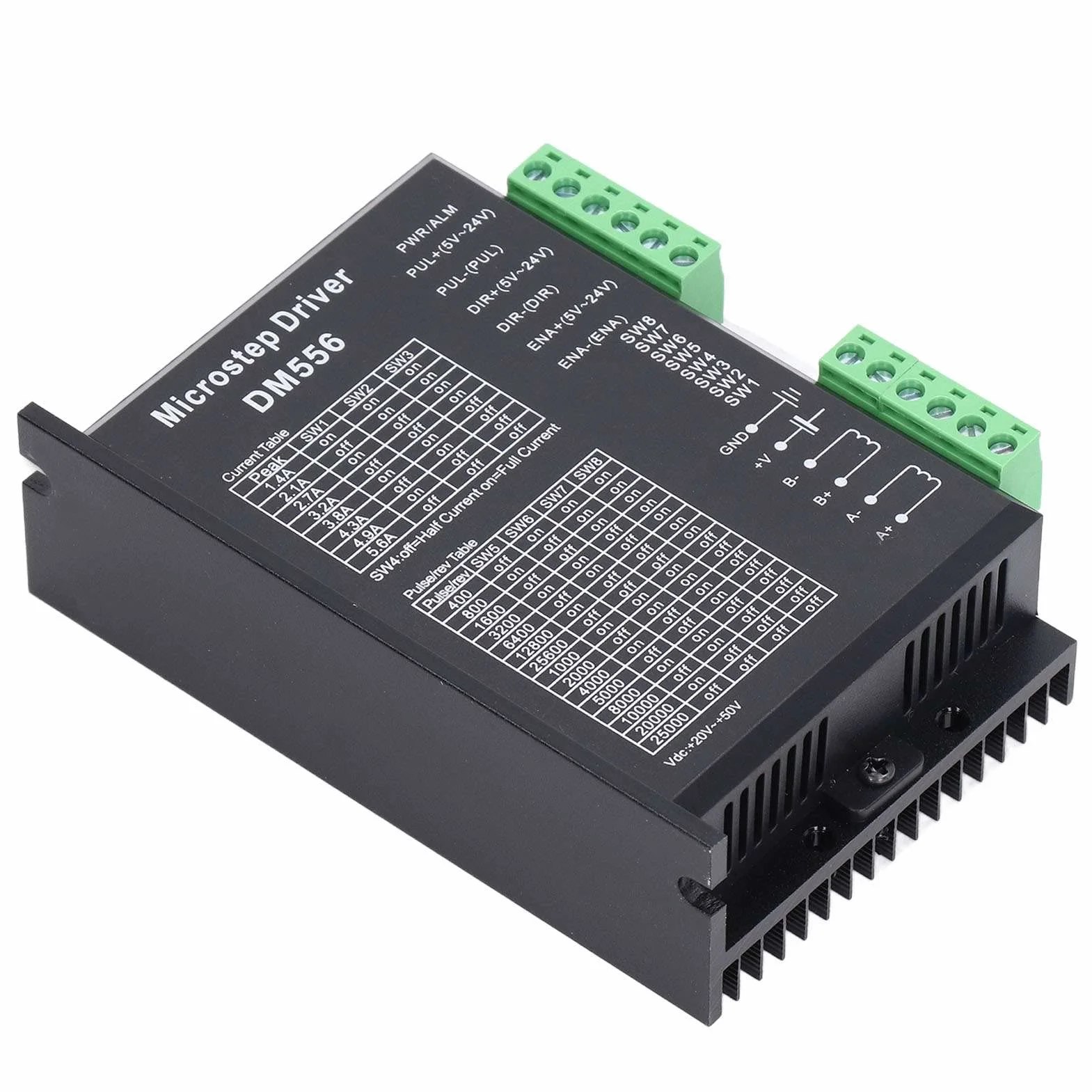 Marhynchus Sterownik Microstep DM556, Aluminiowy Cyfrowy Sterownik Silnika Krokowego z Wyjściem 5,6A, Precyzyjne Sterowanie do zastosowań CNC NEMA23 NEMA34