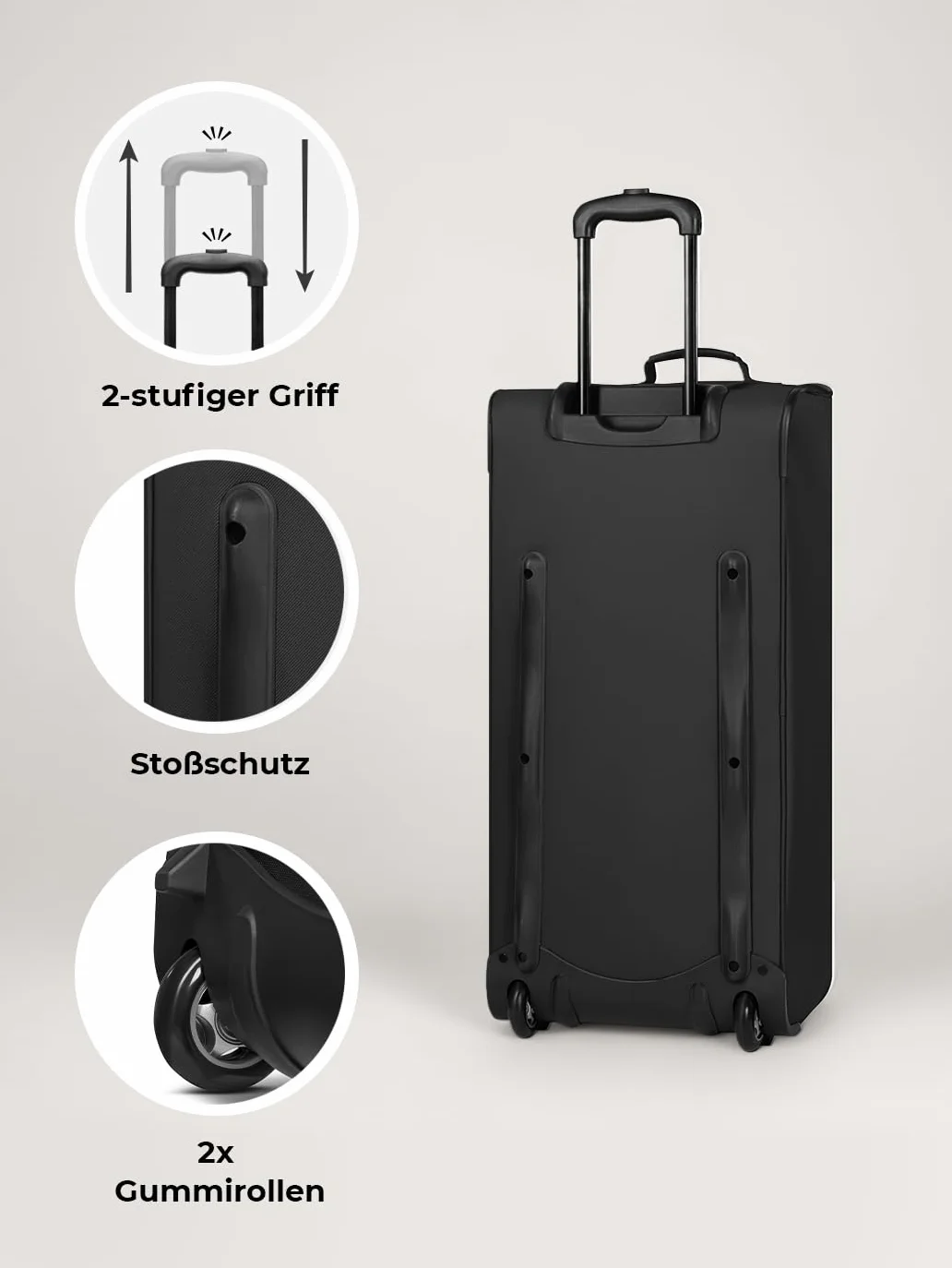 Stammartikel Duffle Essentials, czarny, L (71 cm)