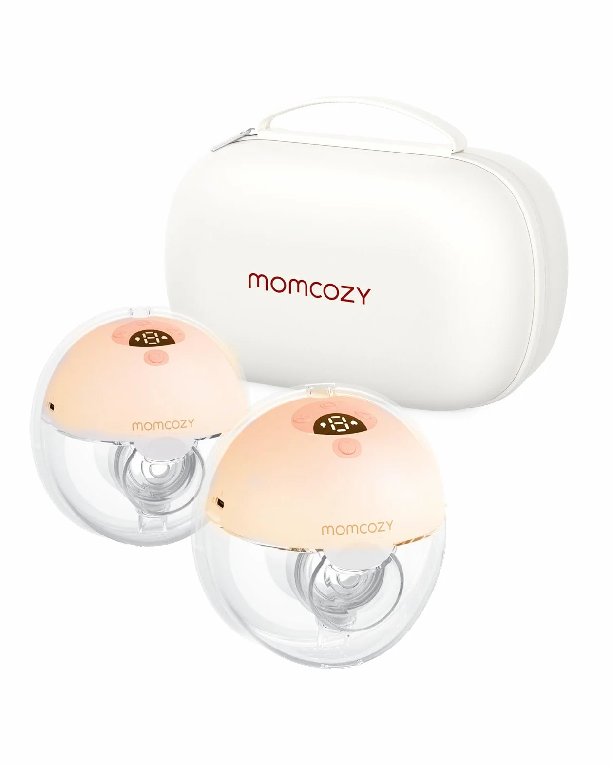 Momcozy M5 Laktator nie wymagający użycia rąk, do noszenia, podwójny kołnierz, z 3 trybami i 9 poziomami, przenośny, elektryczny, 24 mm, 2, czerwony