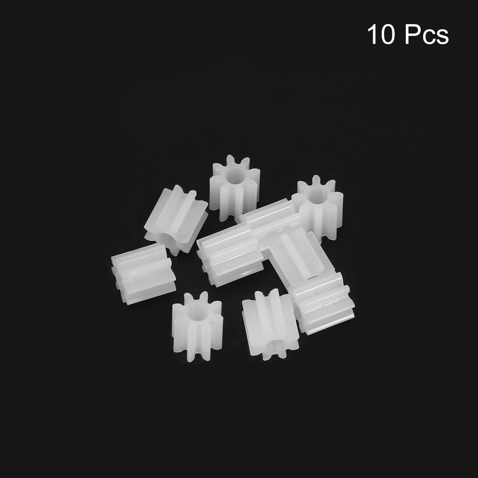 QUARKZMAN 10 szt. Plastikowa przekładnia 8 zębów Model z przekładnią wału 082AA przekładnia redukcyjna do robota DIY model samochodu RC, biały moduł 0,5