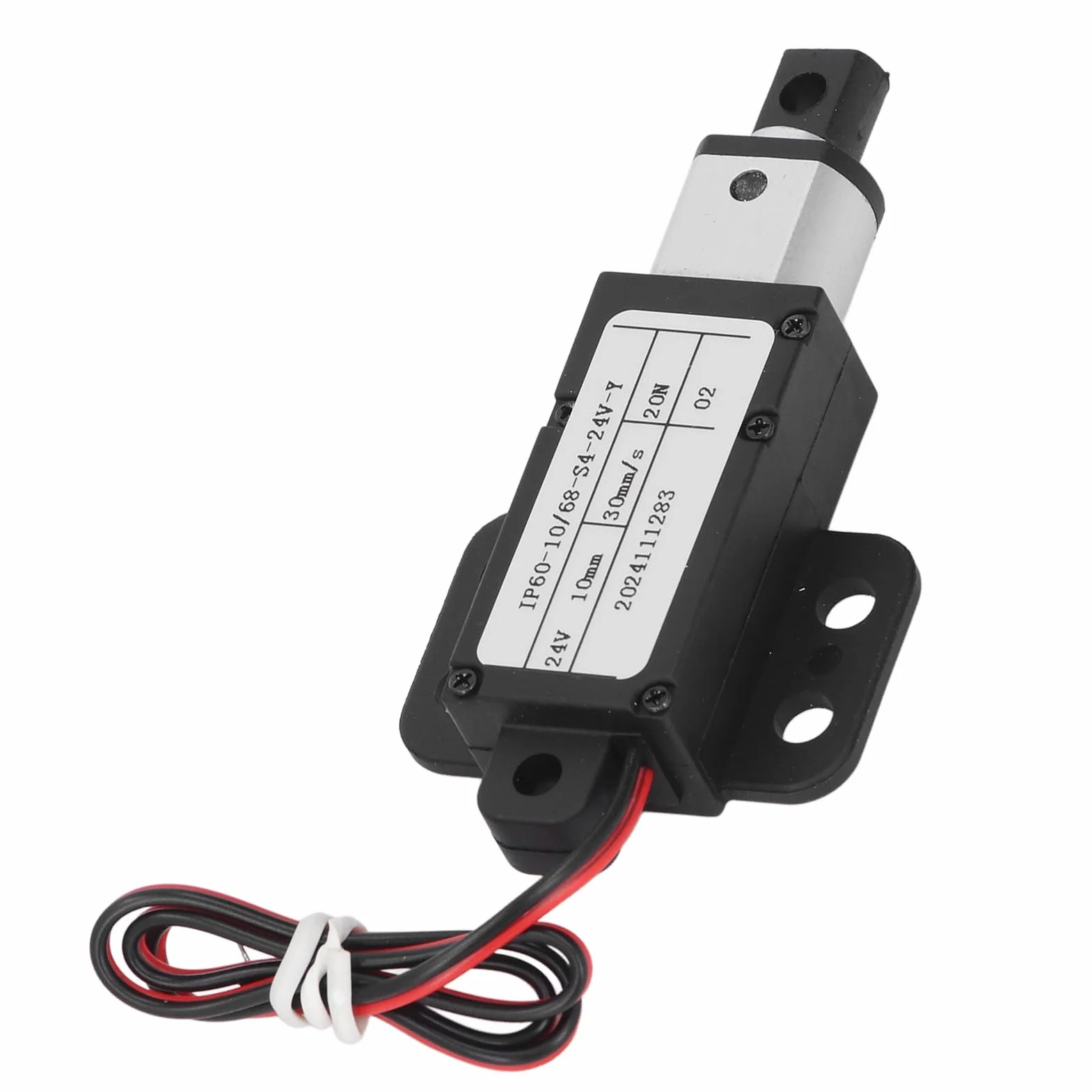 Eujgoov Mini Elektryczny Siłownik Liniowy, Konstrukcja Aluminiowa, Zabezpieczenie Nadprądowe, Skok 10 Mm, Idealny do Maszyn Przemysłowych i Automatyki Domowej