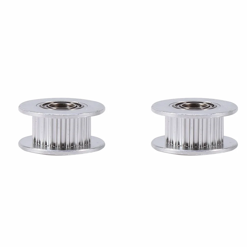 2Pcs Aluminum 5Mm Inner Diameter, 6Mm Idler Pulley Pulley Timing Belt Drive Idler Pulley With Bearing For 3D Printer