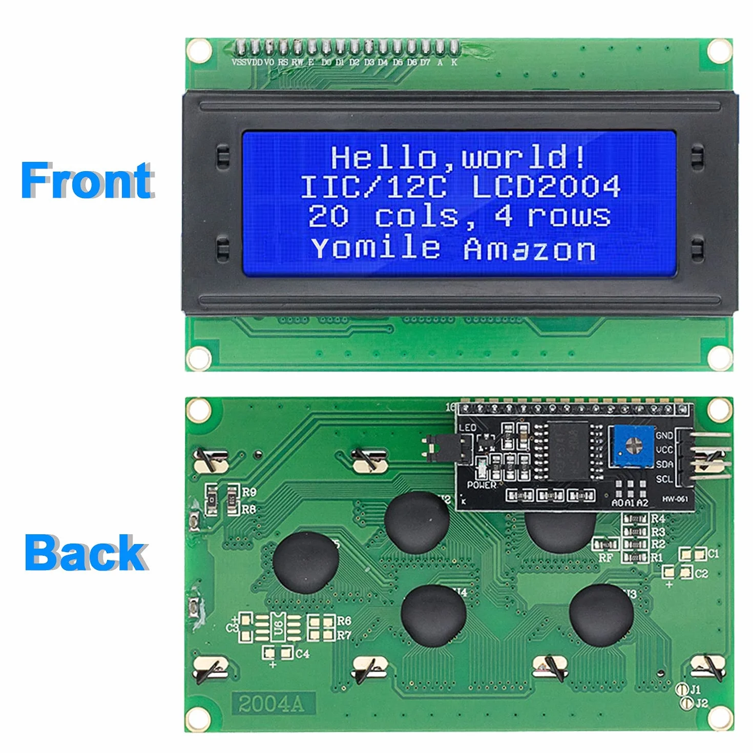 IIC/I2C/TWI Serial 2004 20 x 4 LCD wyświetlacz wyświetlacz niebieskie podświetlenie dla Arduino UNO