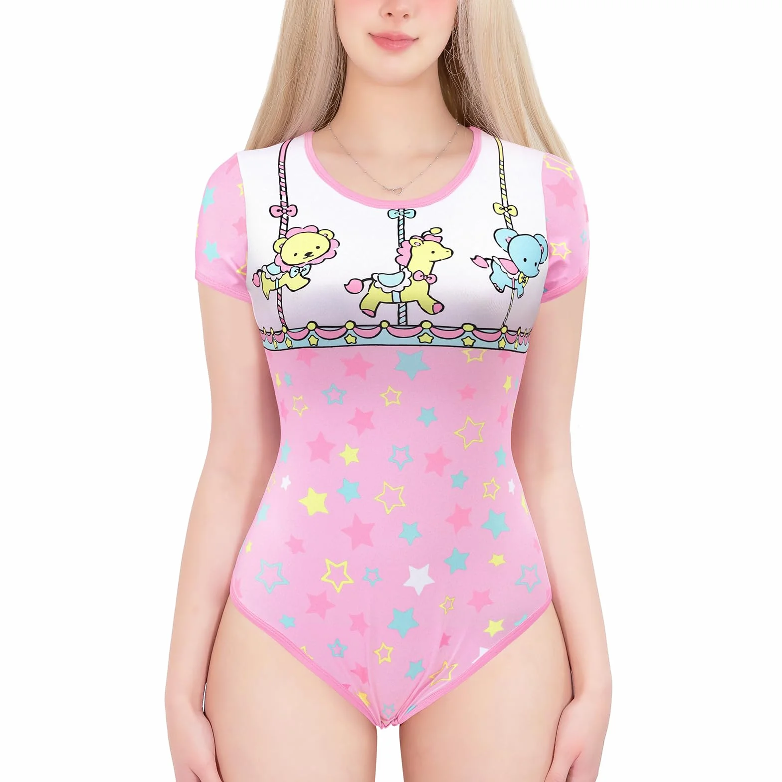 LittleForBig Jedwabiste śpioszki Onesie Piżama Bodysuit - Mały cyrk Kombinezon Body