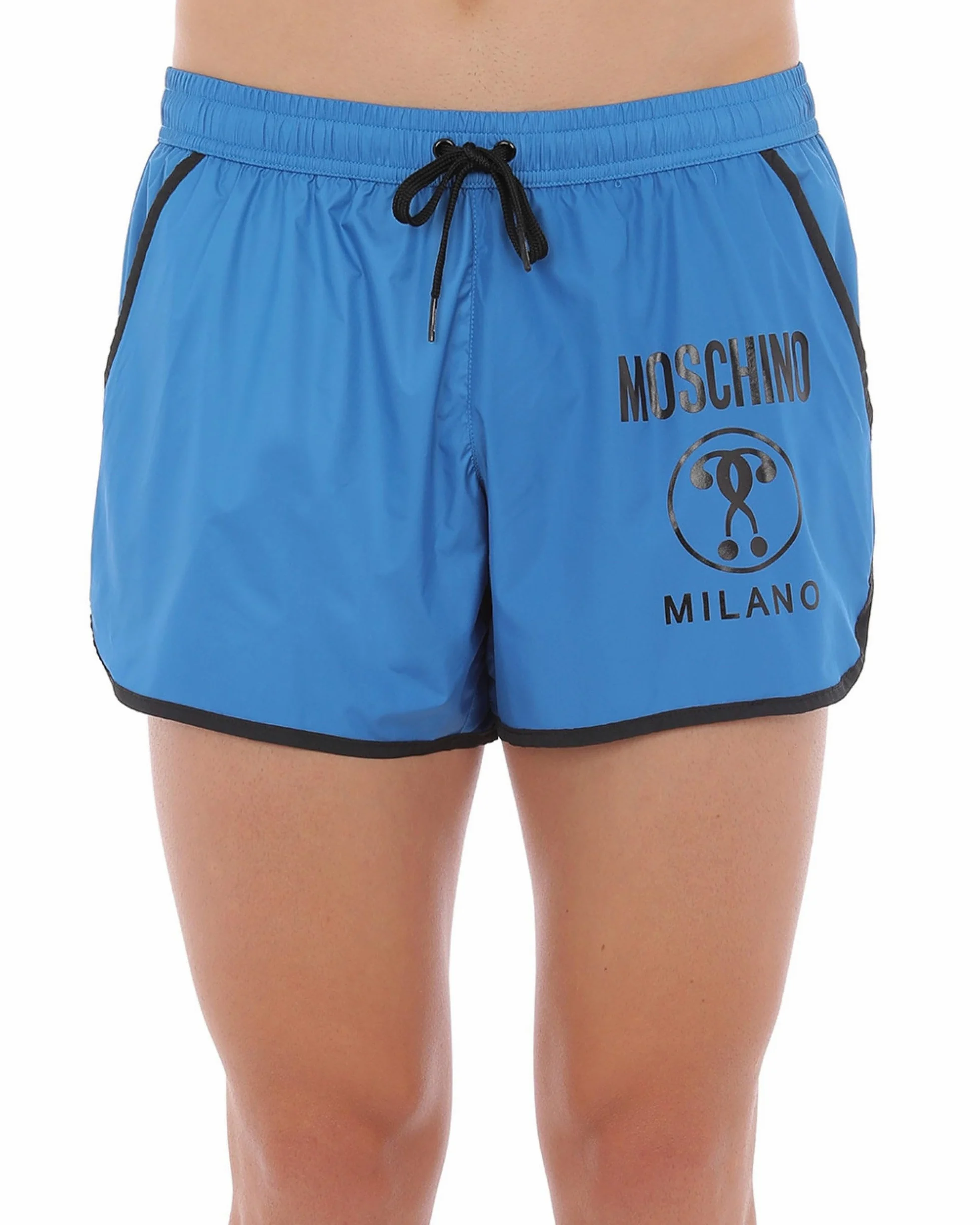 Moschino Męskie kąpielówki podwójny znak zapytania czarny - biały