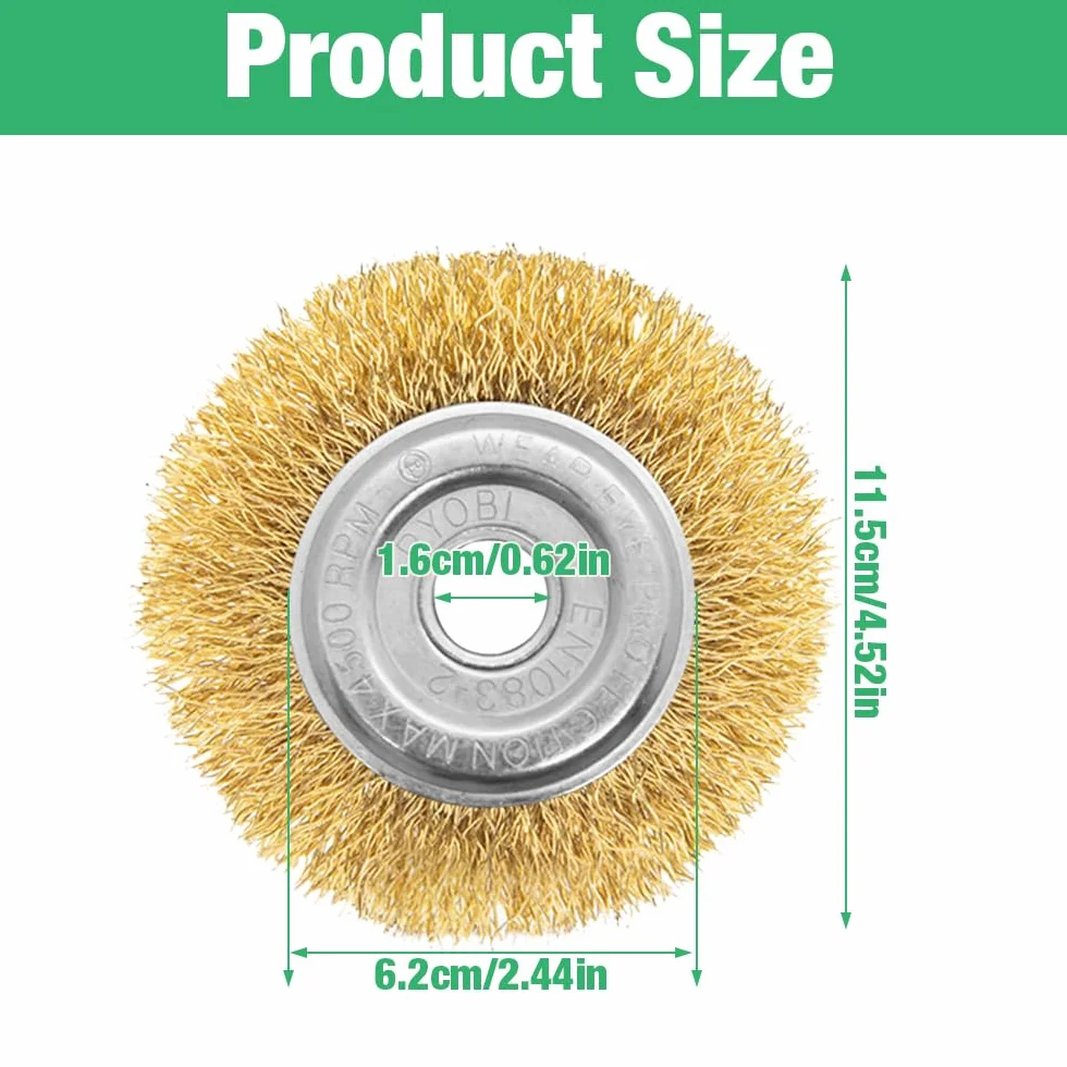 Szczotka do fug, zestaw 4 sztuk, szczotka do chwastów 12 mm, metalowa szczotka z mosiądzu, kompatybilna z Gloria Multibrush i innymi szczotkami drucianymi, akcesoria do usuwania chwastów i
