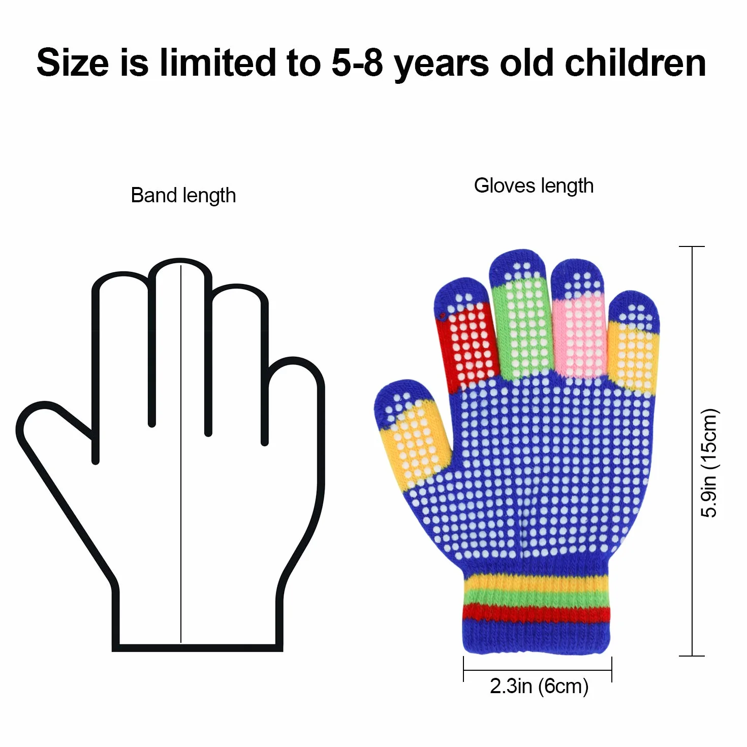 Dziecięce rękawiczki antypoślizgowe zimowe ciepłe rozciągliwe unisex 5-8 lat