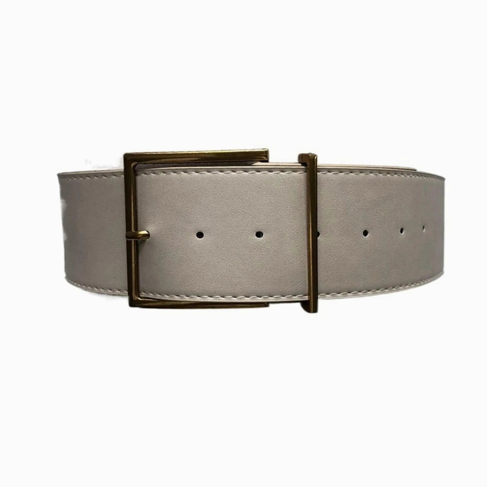 Moda Retro szeroki pasek damski prosty dziki pasek ze sprzączką w talii dwustronny pas 100 cm / 39,37 cala (Belt Length : 100cm, Color : Beige)