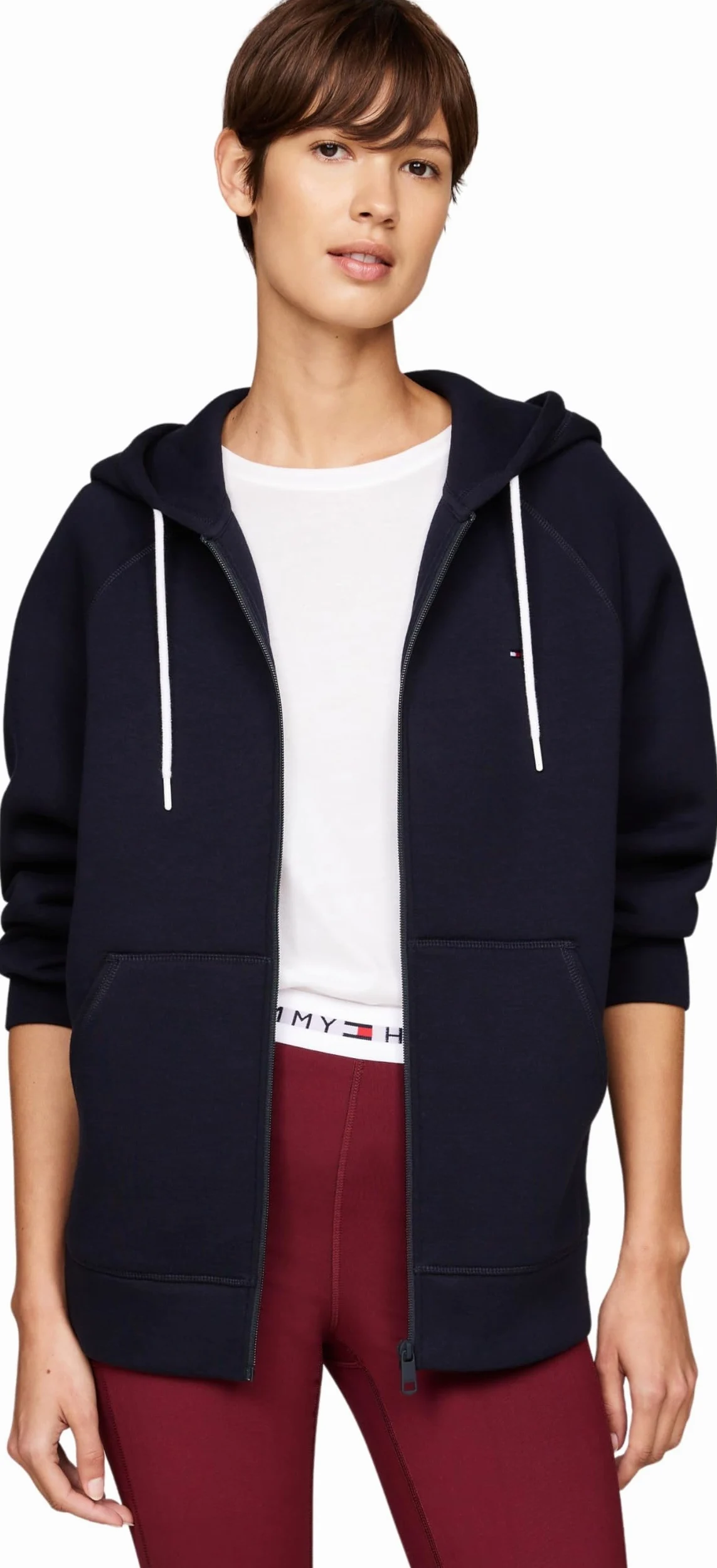 Tommy Hilfiger Damska bluza z kapturem RLX Full ZIP SCUBA HWK WW0WW42261 Zip Through Hoodie, Desert Sky, M, Niebieski (pustynne niebo), M