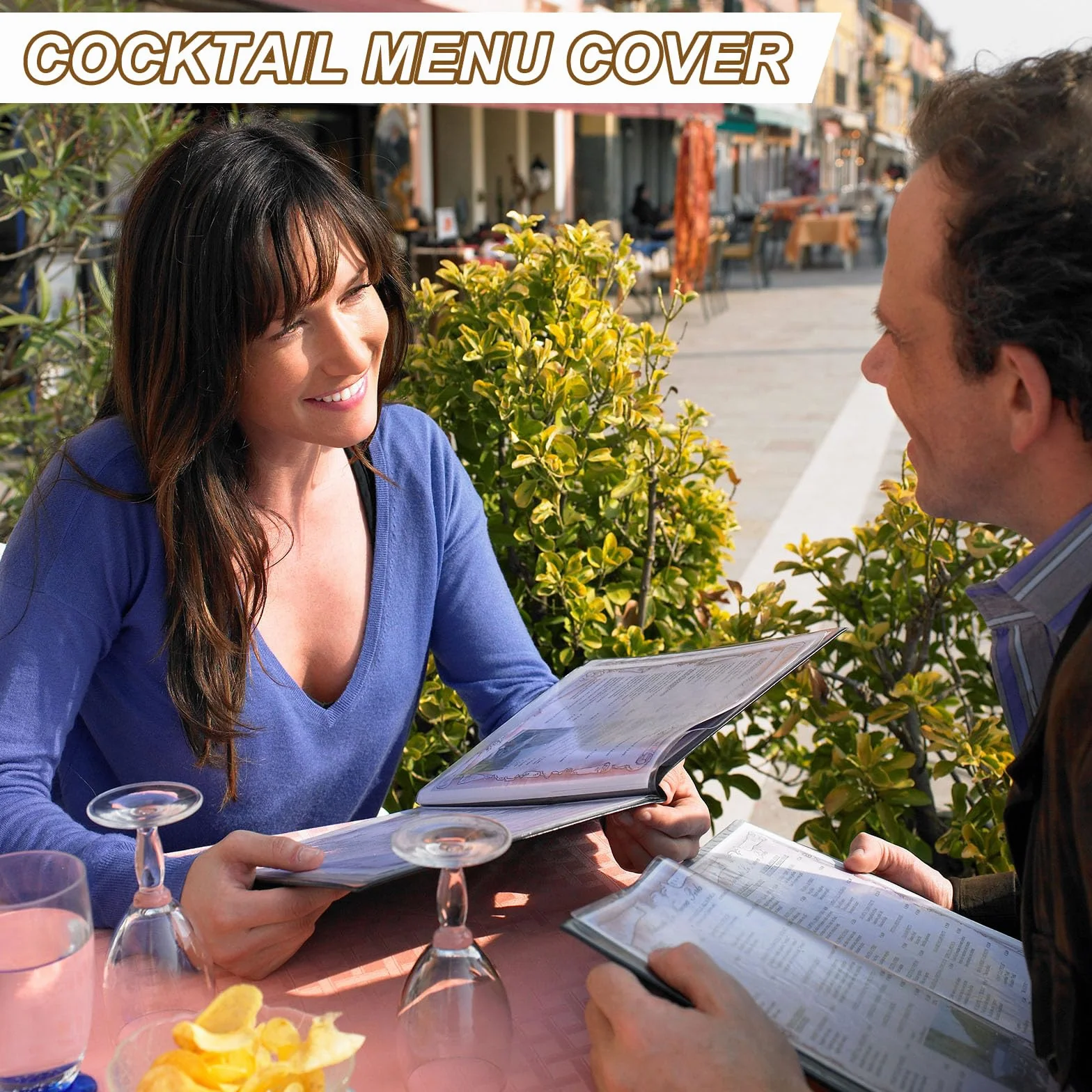 PATIKIL Okładki menu, 20 sztuk, pokrowiec na restaurację, przezroczyste rękawy, przezroczyste, 4 strony, 8 stron, plastikowe foldery, foldery, do baru, restauracji, ciężarówki, koktajli, menu, czarne,