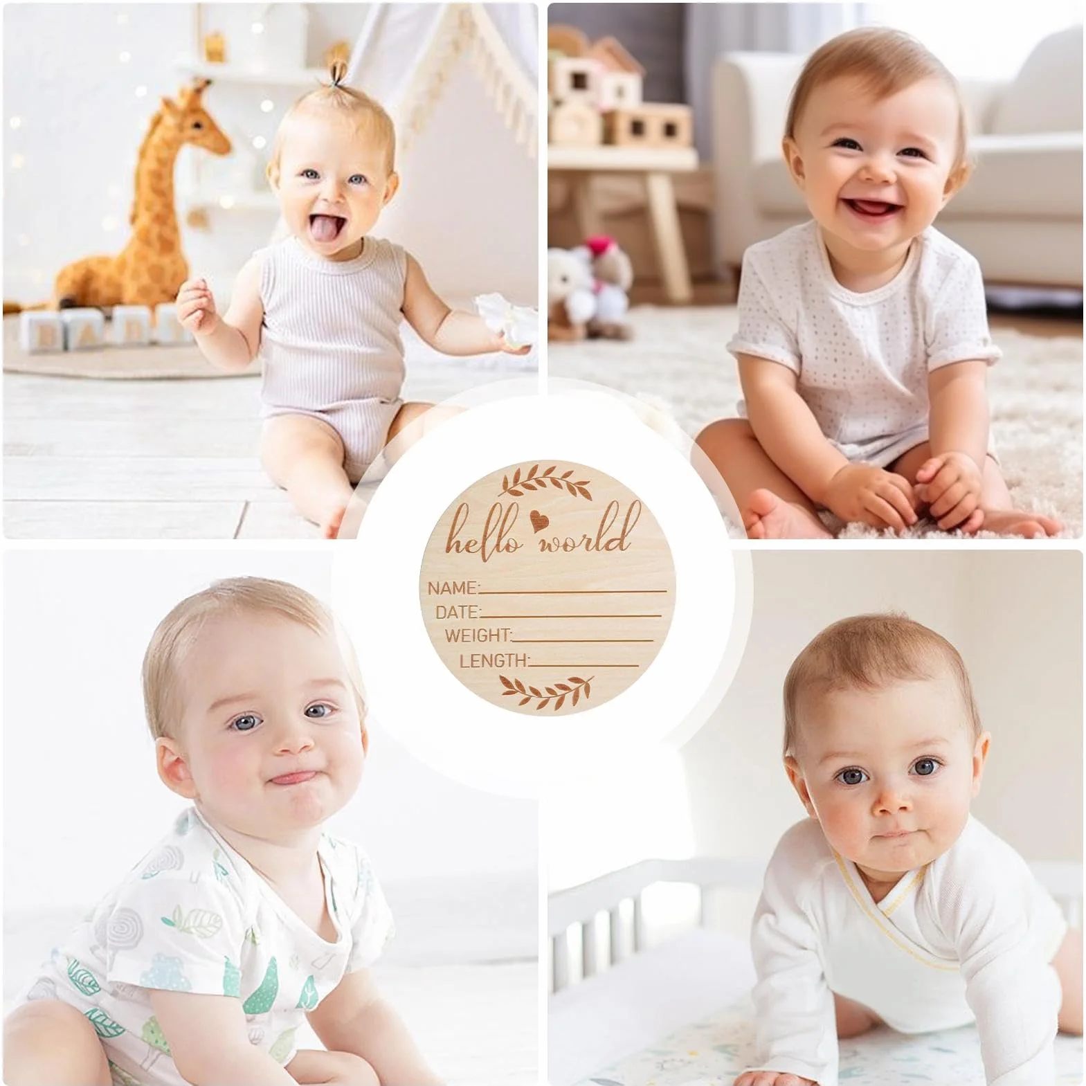 Znak og?oszenia szpitala dzieci?cego - okr?g?y drewniany znak urodzenia dziecka | unikalny znak urodzenia, cenione pami?tki na baby shower