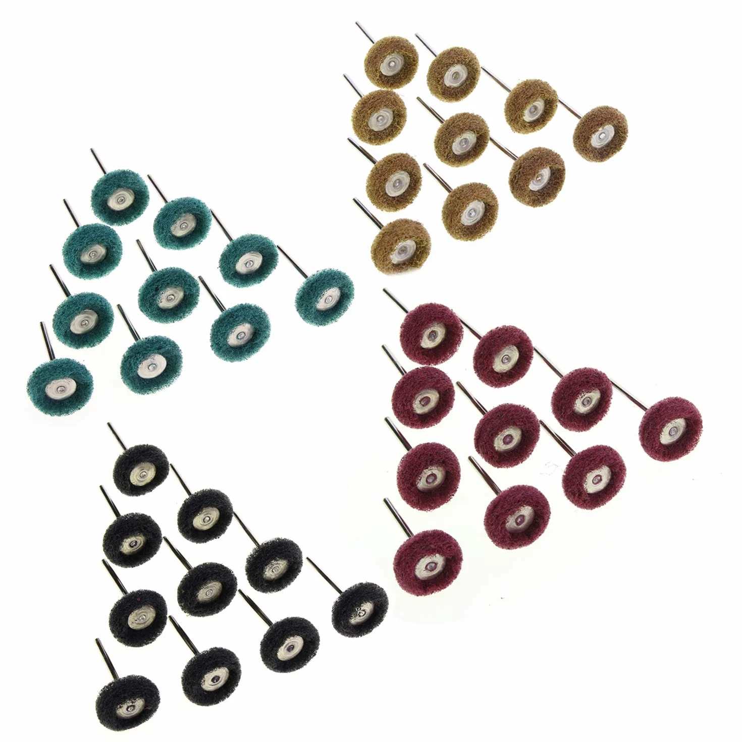 HSeaMall 40 szt. tarcze polerskie polerskie polerskie polerskie brązowe 2,5 cm 80ziarnistość 150 ziarnistość 240 ziarnistość 300 Grit do akcesoriów narzędzia obrotowe (40 szt. ścierka tarcza polerska)