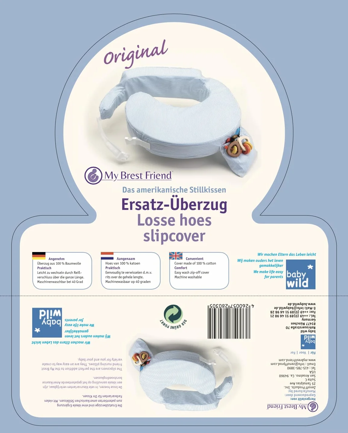 My Brest Friend Dodatkowa osłona, standardowa, niebiesko-białe paski, 200 g