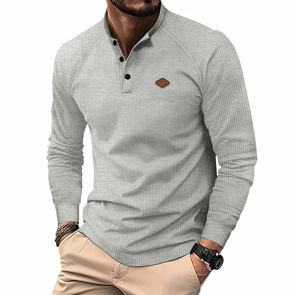 yk8fass Casual Waffle Koszulka Polo MD-8673