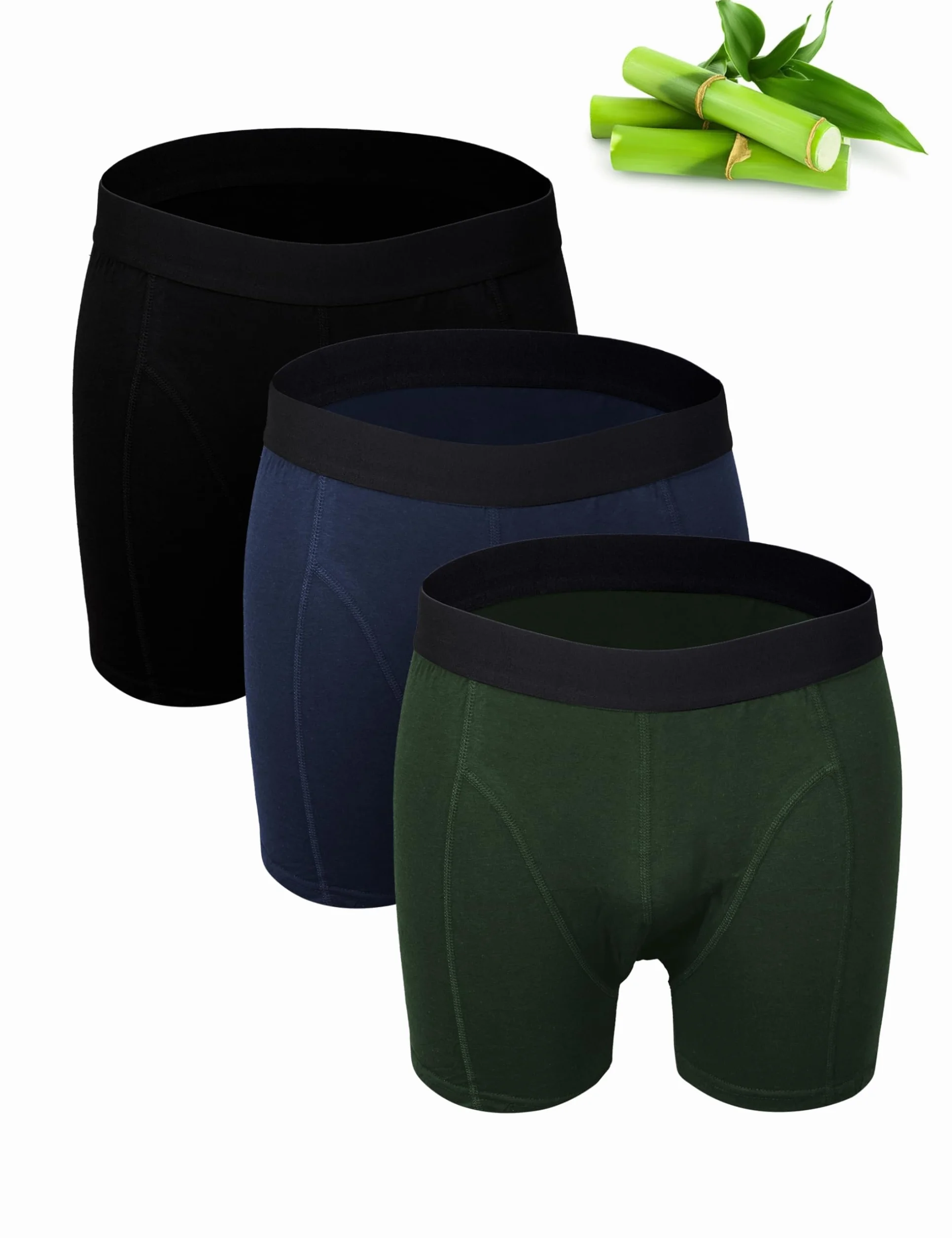 Basic Treasure Podstawowy zestaw 3 par bokserek bambusowych Premium Treasure – miękka bawełna, oddychający, elastyczny materiał