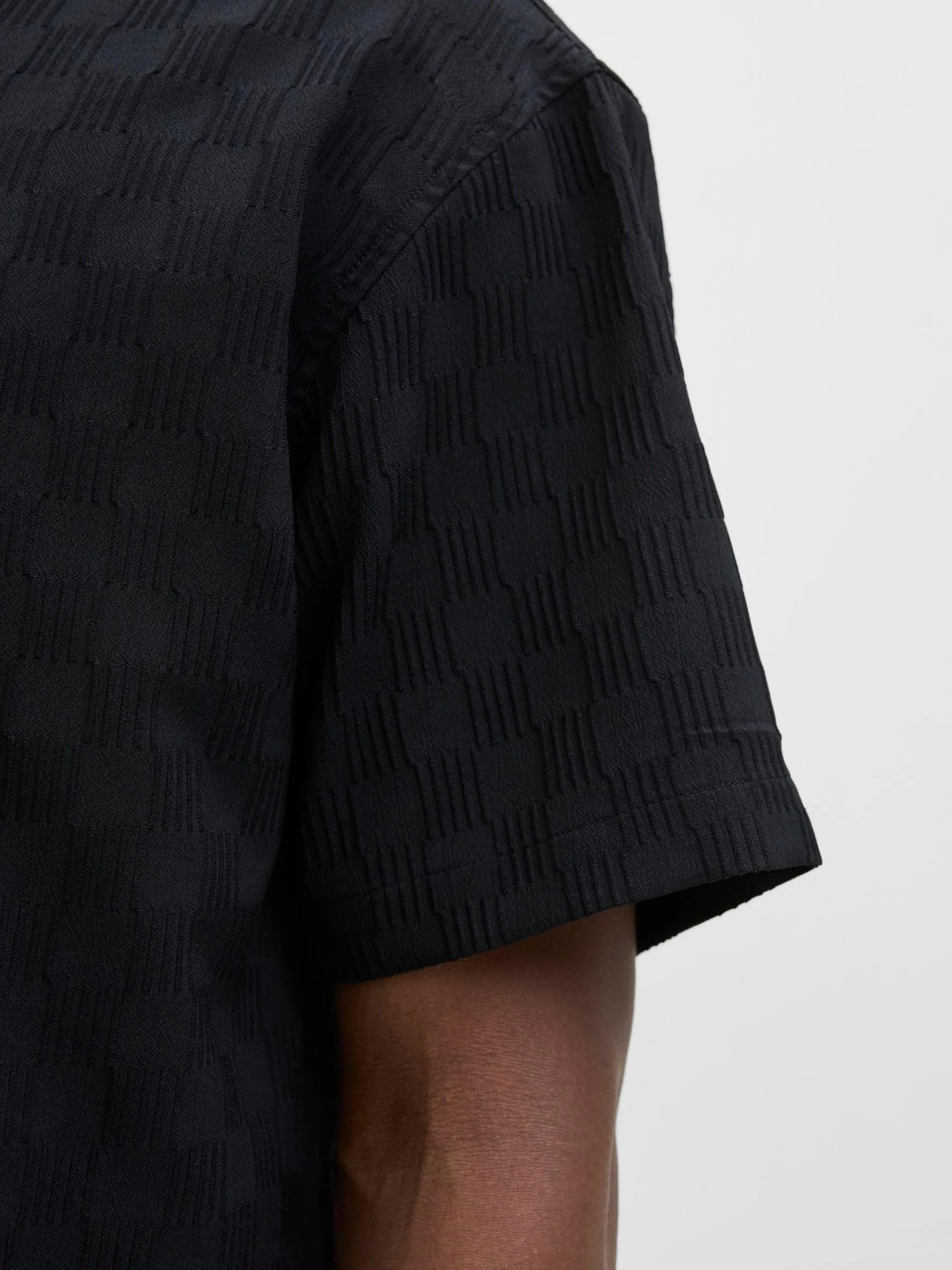 JACK & JONES Męska koszulka Jcosago Texture SS, czarny, L