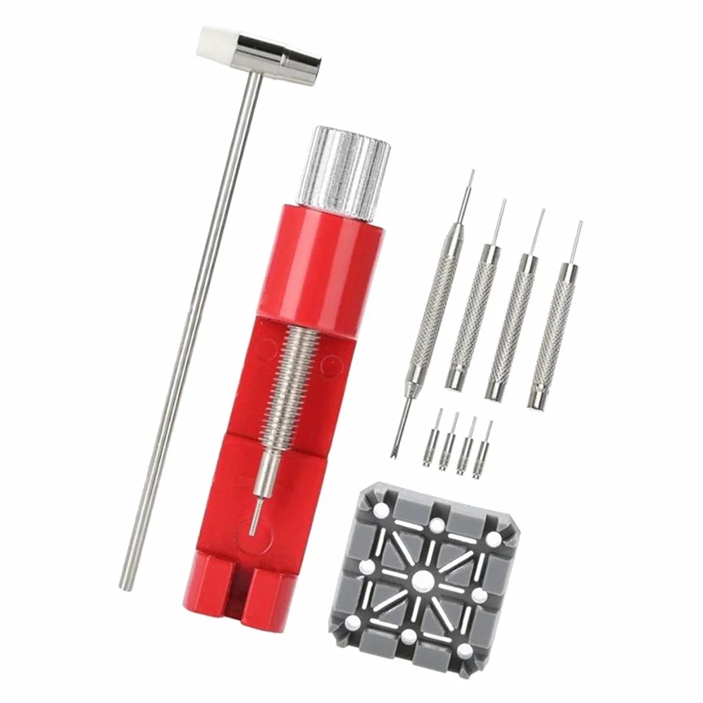 11x Pro Watch Repair Tools Regulowany ściągacz ogniw Młotek Sprężyny Pręty Narzędzie Naprawa