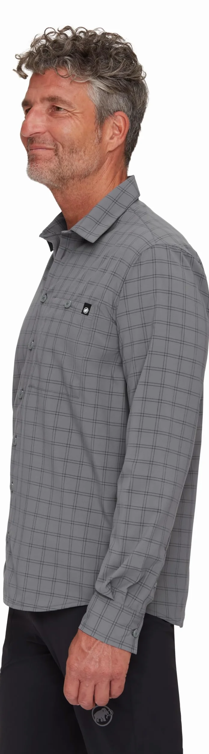 Mammut Lenni Longsleeve Shirt Men – Koszula Trekkingowa Męska Długi Rękaw Ochrona UV Szybkoschnąca Oddychająca XL Stalowy-czarny
