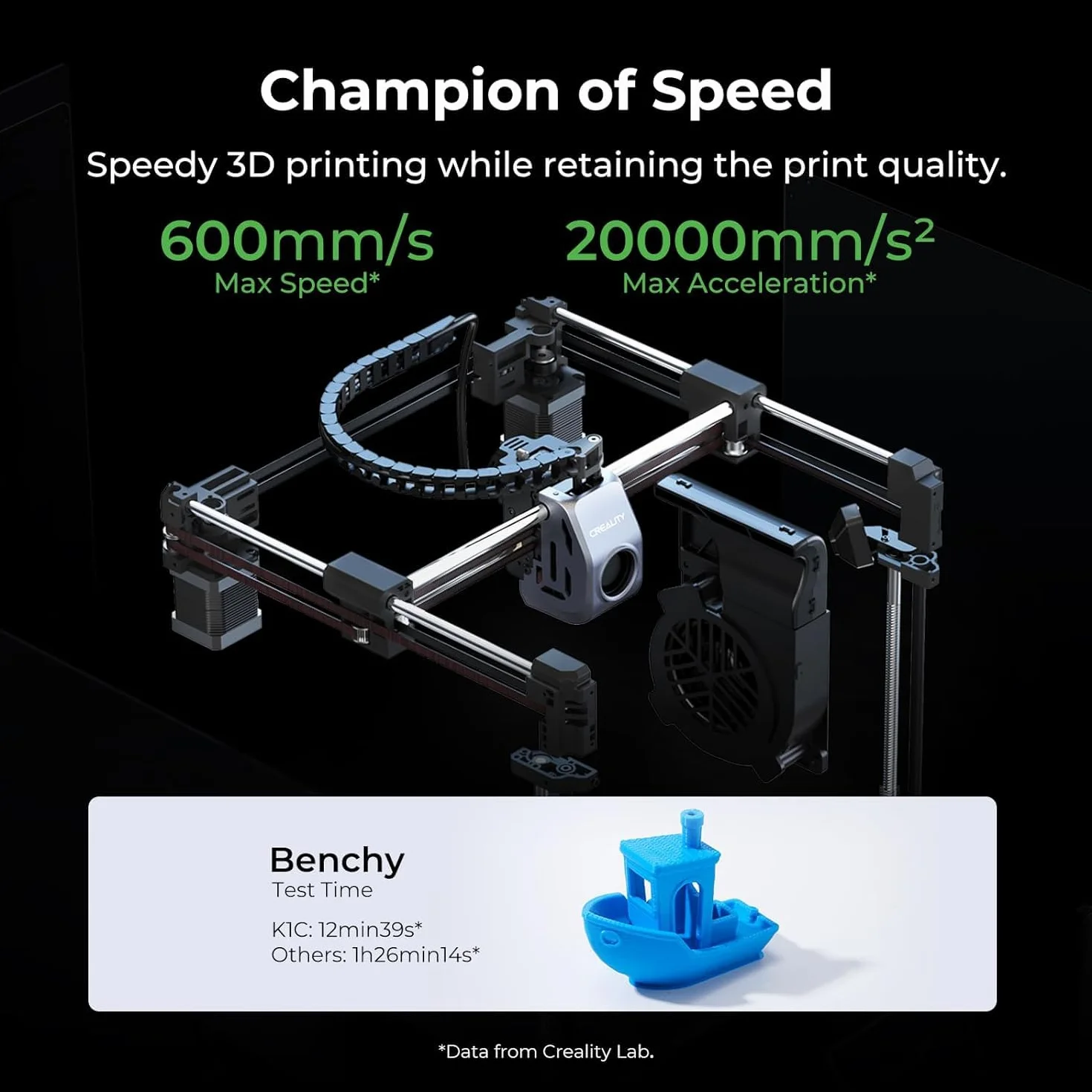 Creality K1C Drukarka 3D, 600 mm/s Szybka, bezzapachowa wytłaczarka, automatyczne poziomowanie kamery AI do drukowania w 300°C, tryb cichy R Drukowanie 3D z włókna węglowego 220 * 220 * 250 mm