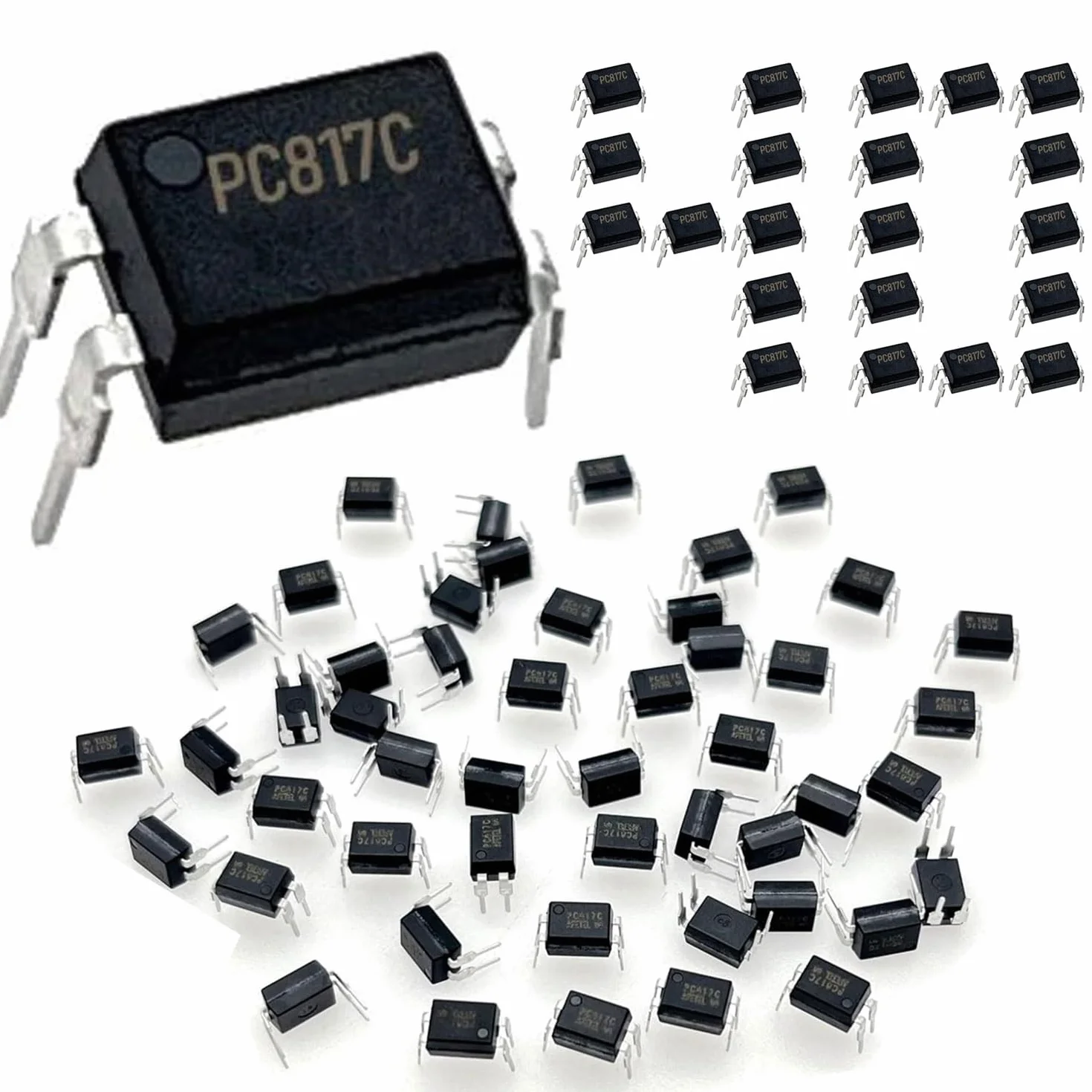 40 szt. PC817C optooptor 2,54 mm DIP 4-pinowy 4-pinowy fotokopler do montażu, piny, do samodzielnego wykonania, DIP-4, odstęp 2,54 mm