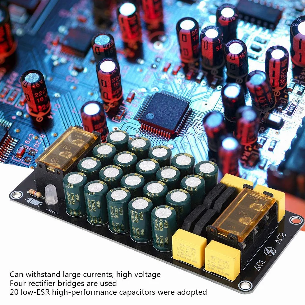 Prostownik, moduł Filtracji Prostownika, 1200 W 100 V 12 A, Podwójny Wzmacniacz Filtra Prostownika, Filtracja Rektyfikacyjna, Wzmacniacze Komponentów Audio