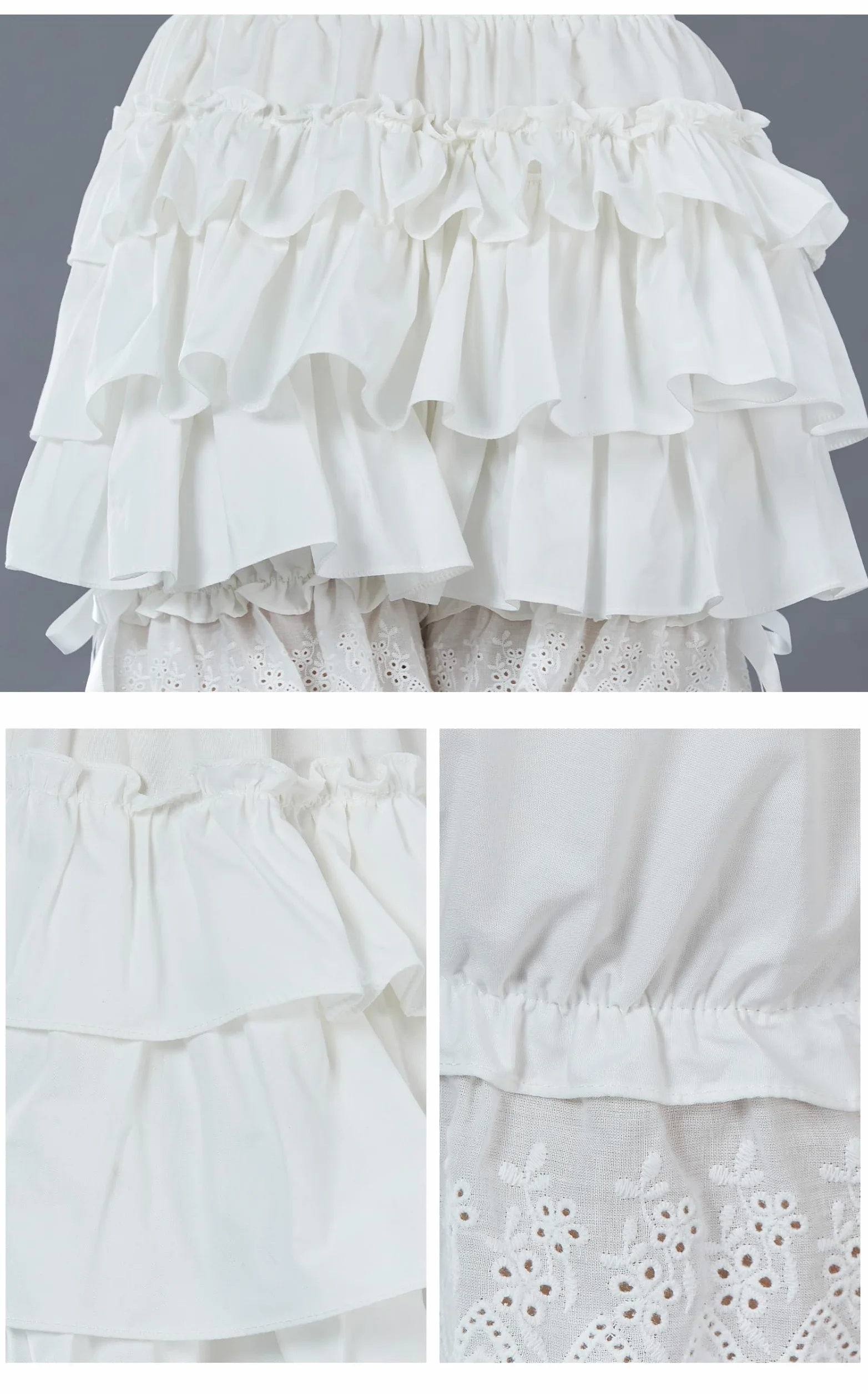 BEAUTELICATE Damskie szorty Bloomer 100% bawełna retro czółenka z falbankami spodnie piżamowe majtki Pumpkin Pantaloons Pettipants falbanki białe