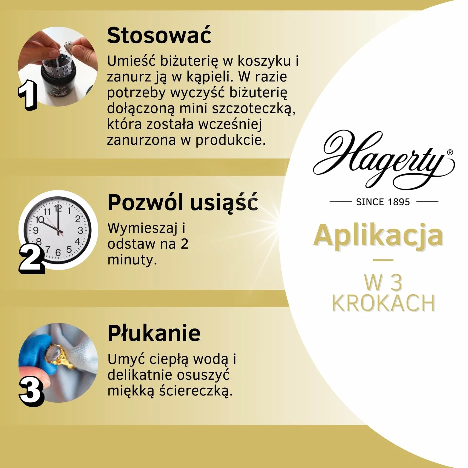 Hagerty Jewel Clean Płyn do czyszczenia biżuterii do kamieni szlachetnych złota platyny 170 ml I Skuteczne czyszczenie biżuterii diamentów szafirów rubinów I