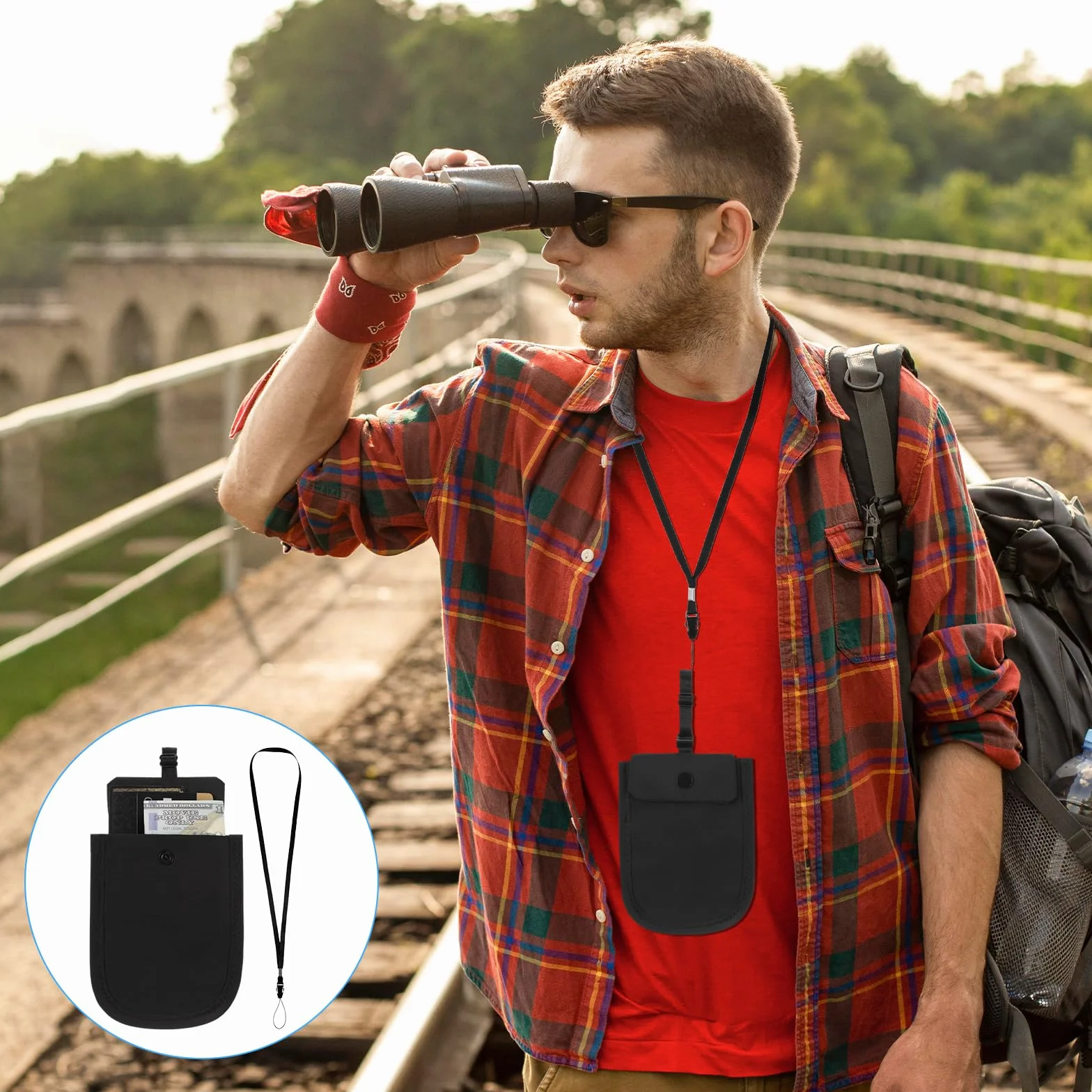 Andibro Podróżny biustonosz portfel, ukryty pod przykrywką, torba na biustonosz, antykradzieżowy, z regulowaną gumką, nadaje się do prania, torba na paszport, pieniądze, wartościowe przedmioty,