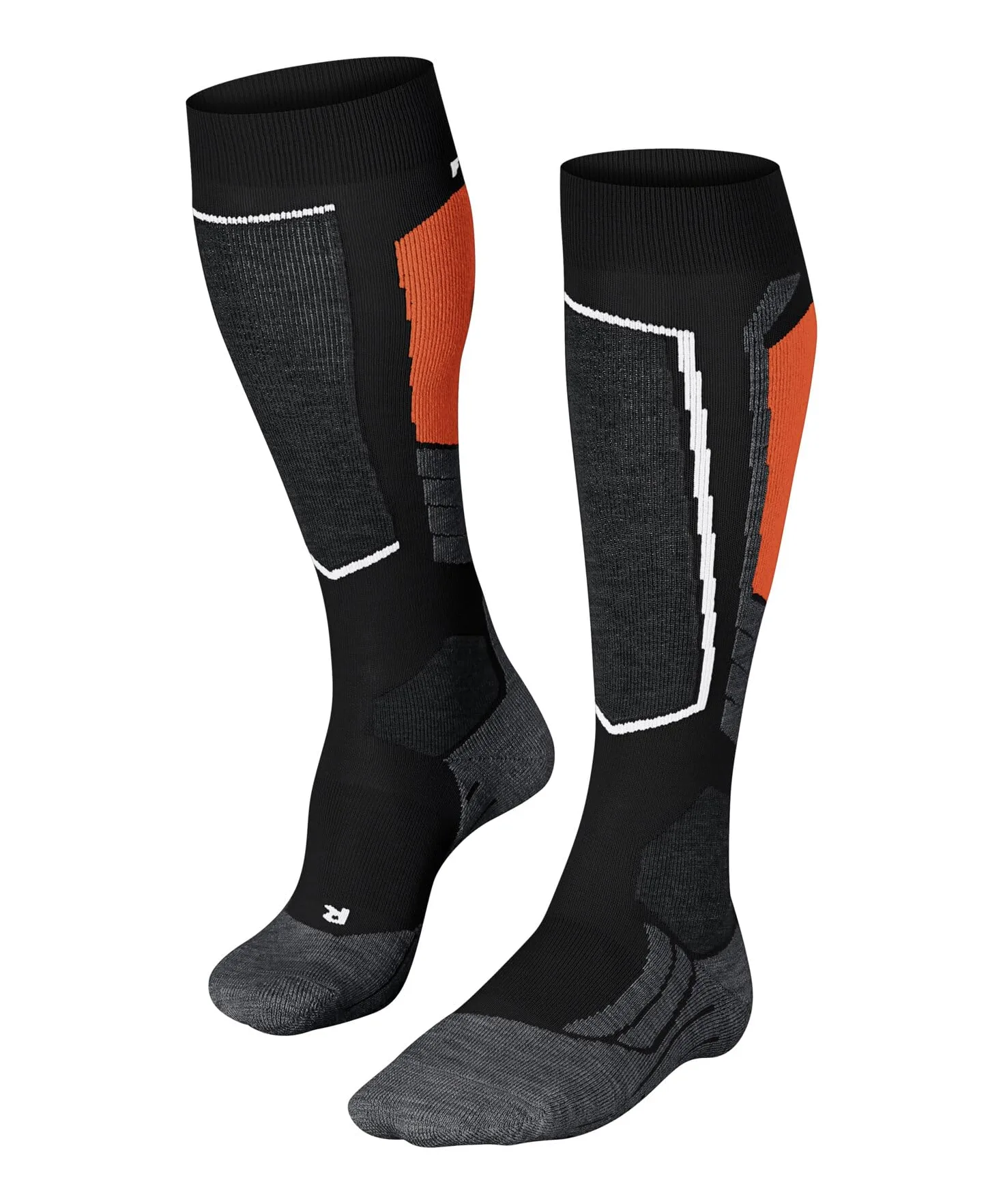 FALKE Kobiety Skarpety narciarskie SK2 Intermediate W Kh Wełna ciepłe grube 1 Para, Czarny Black 3008, 37-38