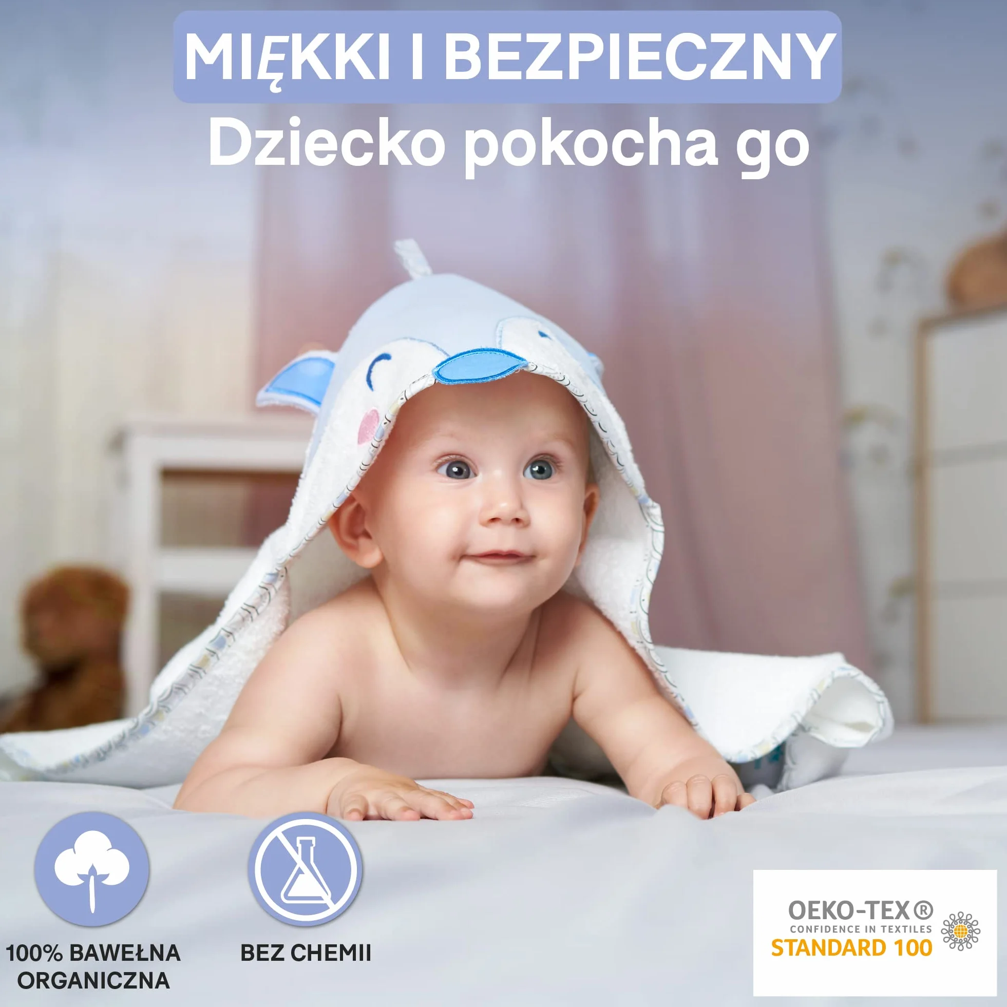 Sweety Fox Ręcznik kąpielowy dla dziewczynek i chłopców – ręcznik z kapturem dla niemowląt, 100% bawełna ekologiczna, certyfikat Oeko Tex, bez chemikaliów – ręcznik dla niemowląt z kapturem 70 x 70