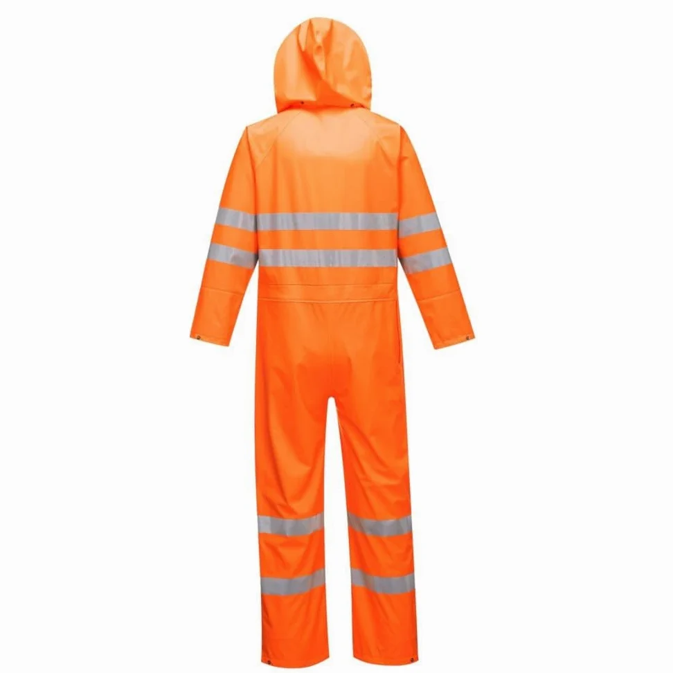 Portwest S495 Kombinezon roboczy Sealtex Elementy Odblaskowe Elastyczny Pas | Pomarańczowy, 2XL, EN 343 Klasa 3:2, UPF 40+, Krój Standardowy, Unisex, Regulowane Obszycia na Sztyfcie, Poliester, Trwałość
