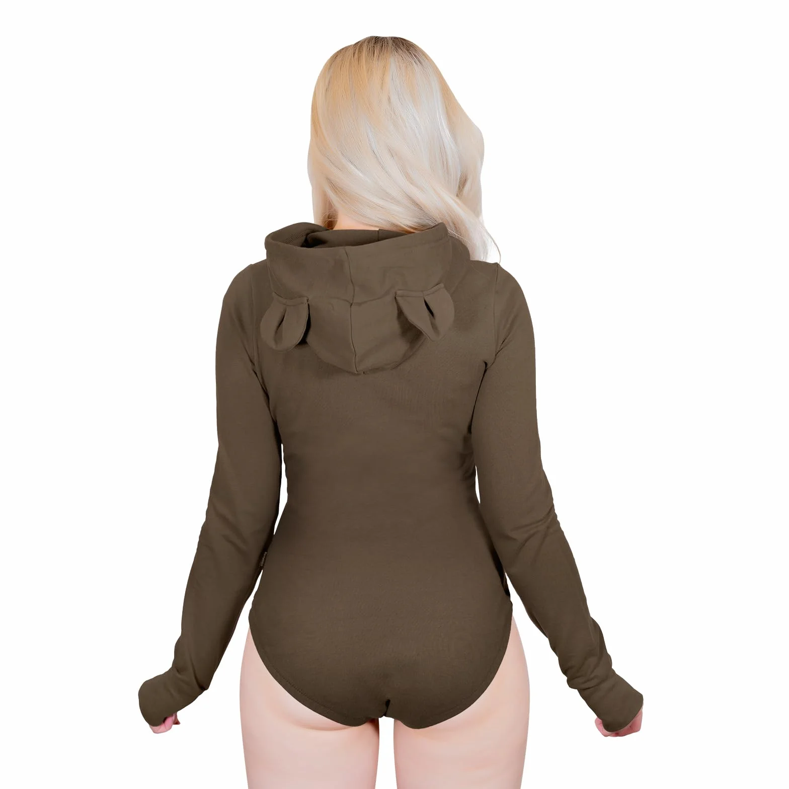 LittleForBig Bawełniany kombinezon jednoczęściowa piżama z kapturem body - przytulny miś bluza z kapturem Onesie