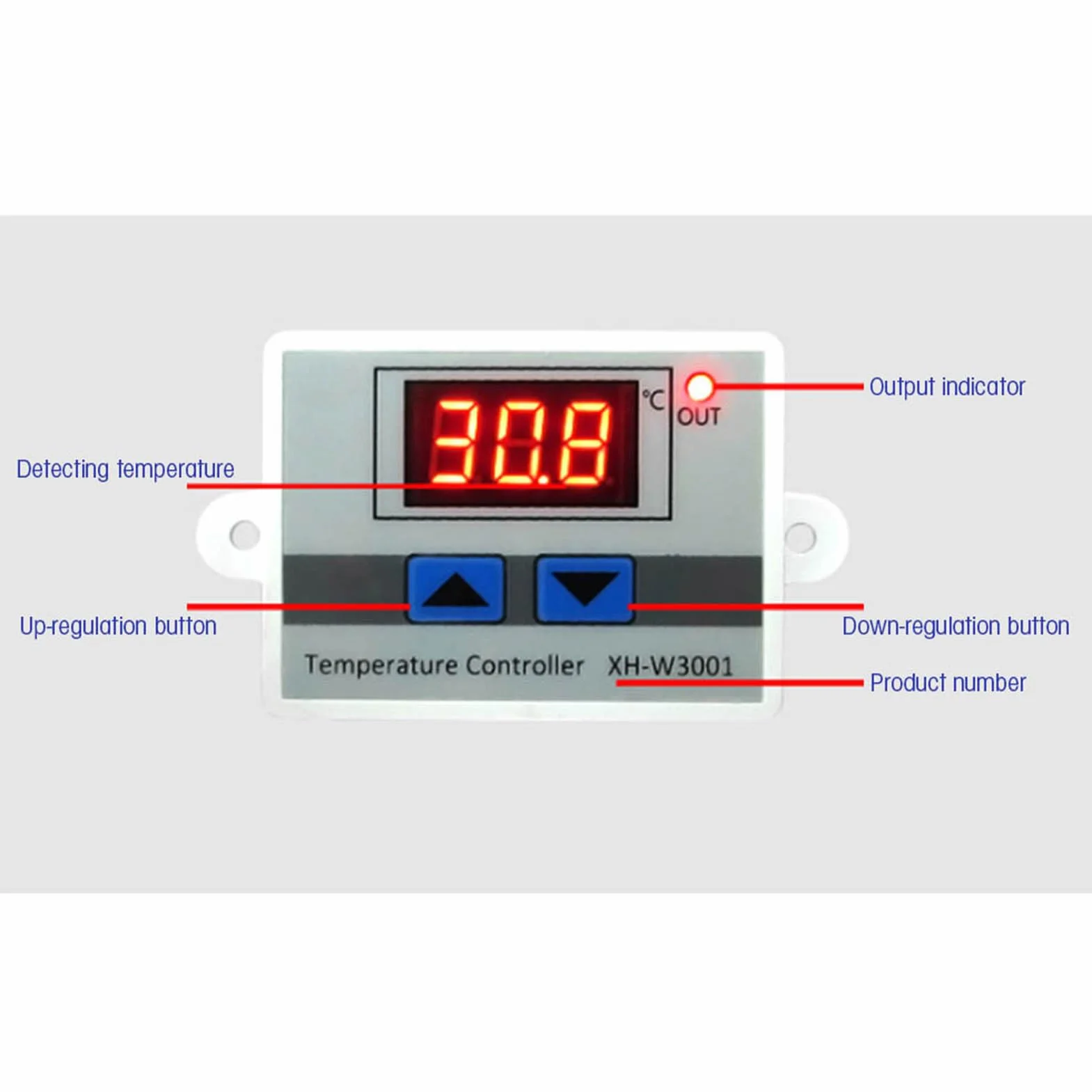 Termostat, XH-W3001 Cyfrowy Regulator Temperatury Przełącznik Termostatu z wodoodporną sondą Czujnika -50°C ~ 110°C(110-220V), Regulatory Temperatury (110-220 V/1500 W)