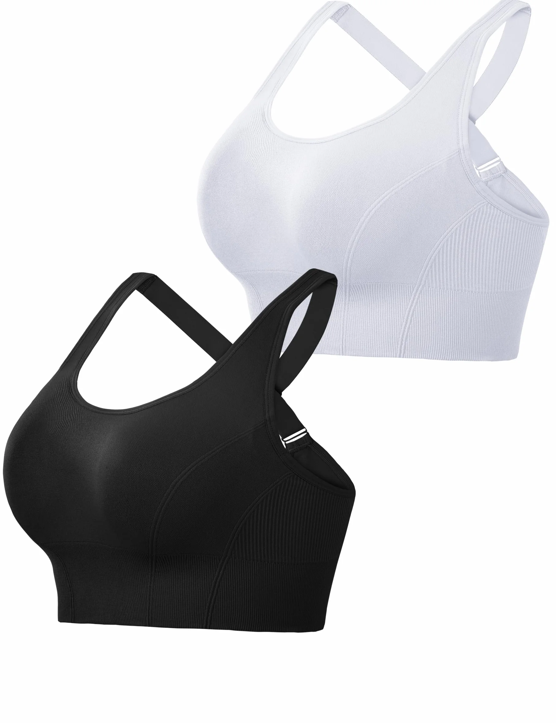 Litherday Damski biustonosz sportowy z wysokim uderzeniem bez fiszbin krzyżowy sportowy top do jogi fitness push up z wyjmowanymi wkładkami S-XXL