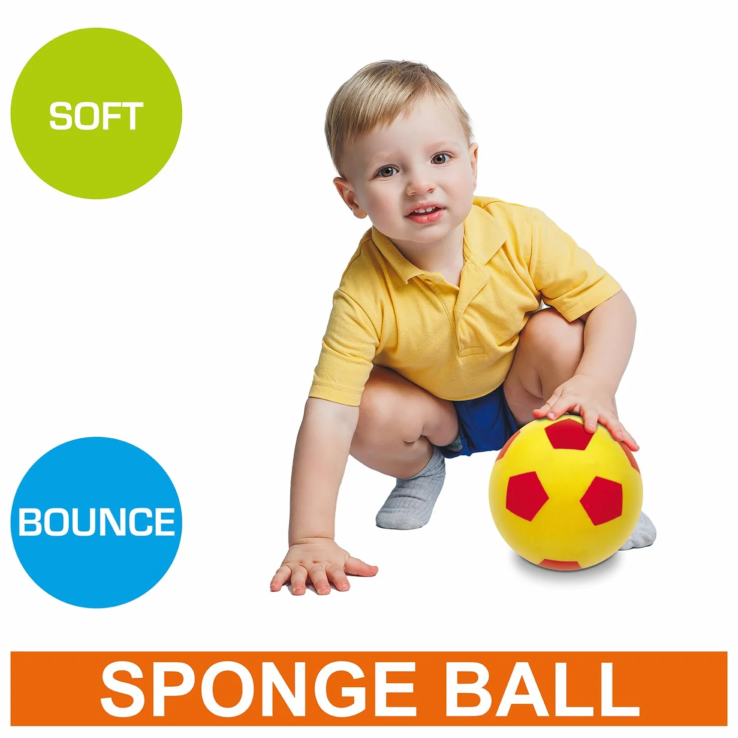 Mondo Toys – Soft Ball 140 – gąbka o średnicy 14 cm – 1 miękka piłka – różne kolory – 07851