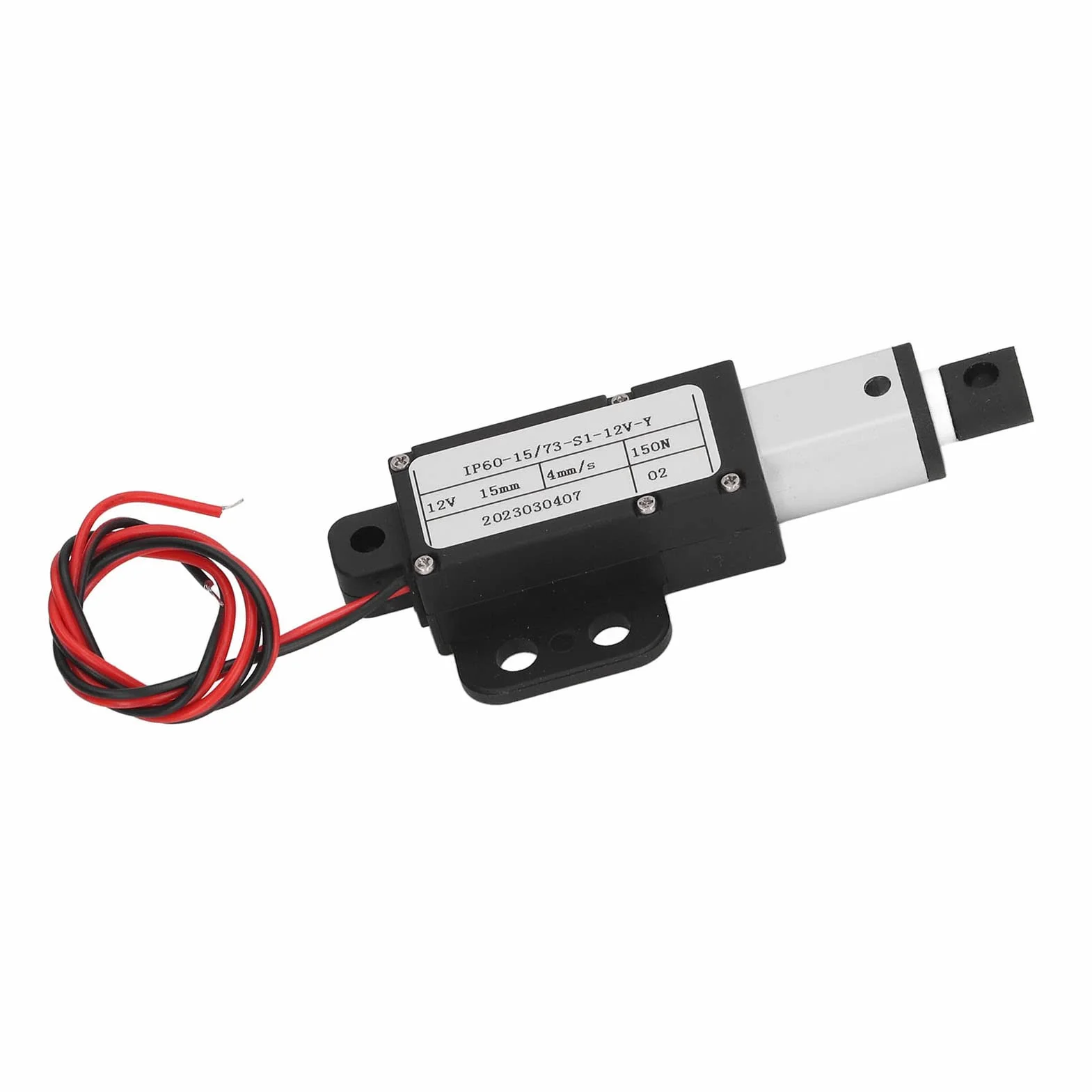 Mini Elektryczny Siłownik Liniowy 15mm Skok Micro Siłownik Ruchu 12V Siłownik Liniowy ze Stopu Aluminium do Maszyn Rolniczych (Z Wspornikiem)