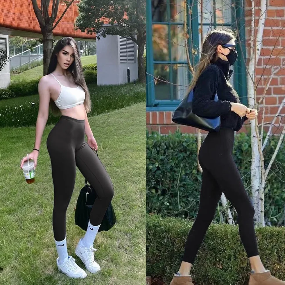 flintronic Legginsy dla kobiet, legginsy z wysokim stanem dla kobiet, damskie legginsy termiczne kontrola brzucha, spodnie gimnastyczne do jogi, gumki do treningu, biegania, sportu, fitnessu, UK