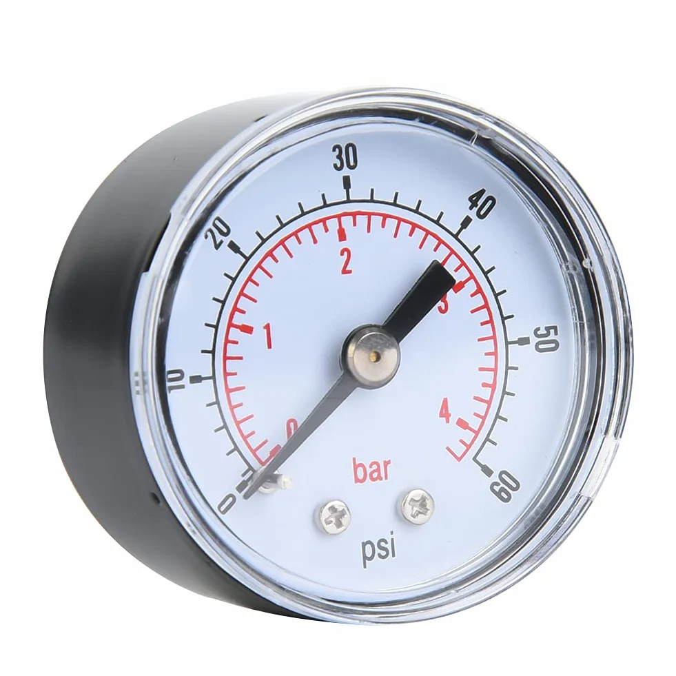 Manometr Wody Manometr Powietrza 10 Bar Manometr 1/8 "BSPT Gwint do Wody do Powietrza do Oleju(0-60psi,0-4bar)