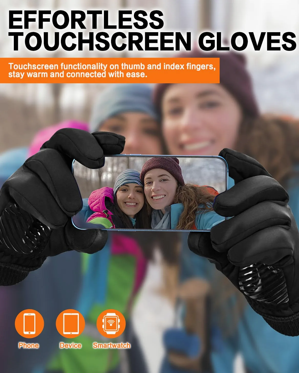 Rękawice zimowe dla kobiet i mężczyzn: wodoodporne rękawice termiczne do biegania, wędrówek, zimnej pogody rękawice do ekranu dotykowego na śnieg, do pracy na zewnątrz