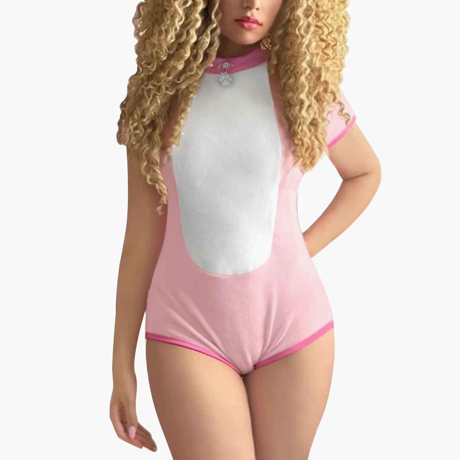 LittleForBig Bawełniany kombinezon z kołnierzykiem Onesie Piżama Body - Pretty Pet Onesie