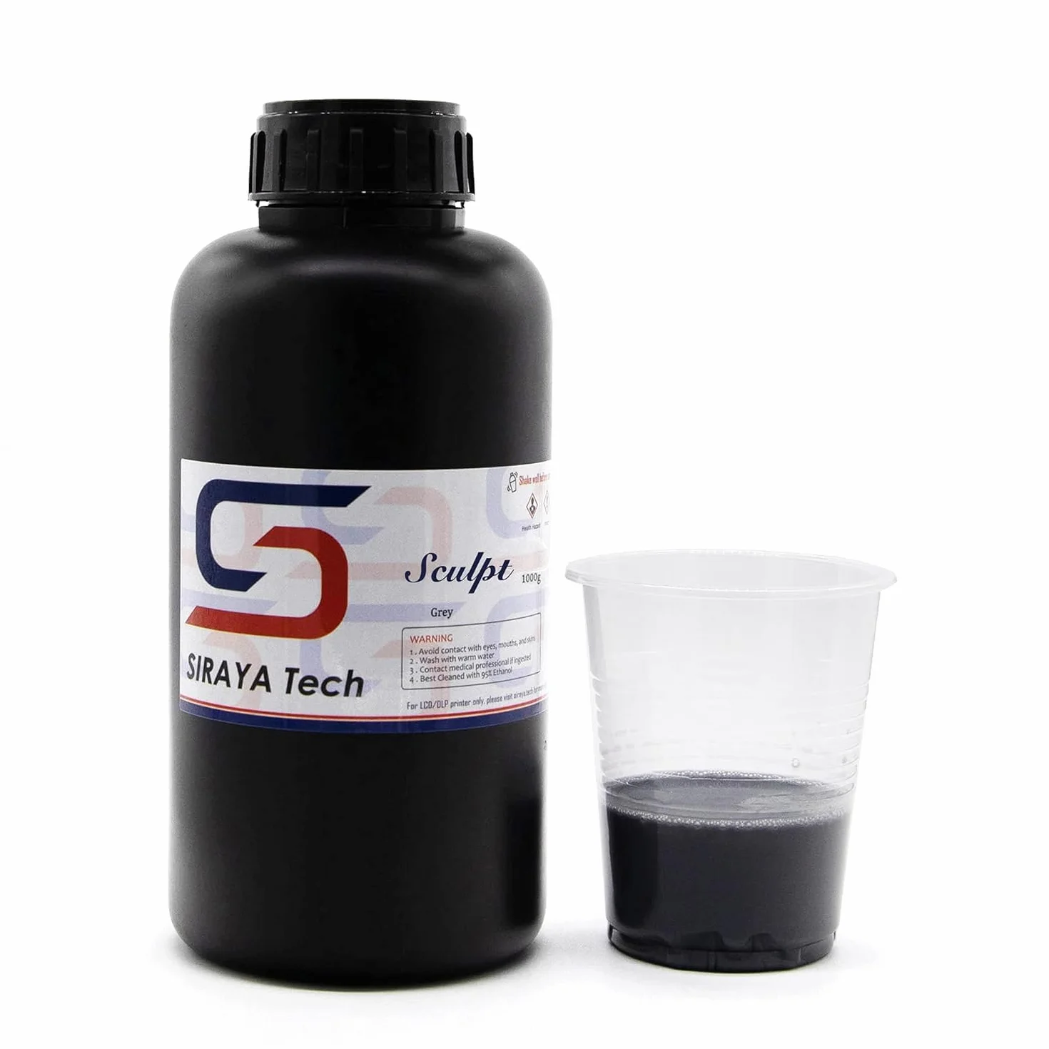 Siraya Tech Sculpt Drukarka 3D Żywica odporna na Wysoka Temperature do Drukarek DLP LCD Takich jak Druk 3D Moonray Szybka Żywica do Bizuterii Inzynierskiej i Przemyslowej (Ciemnoszary, 1 kg)