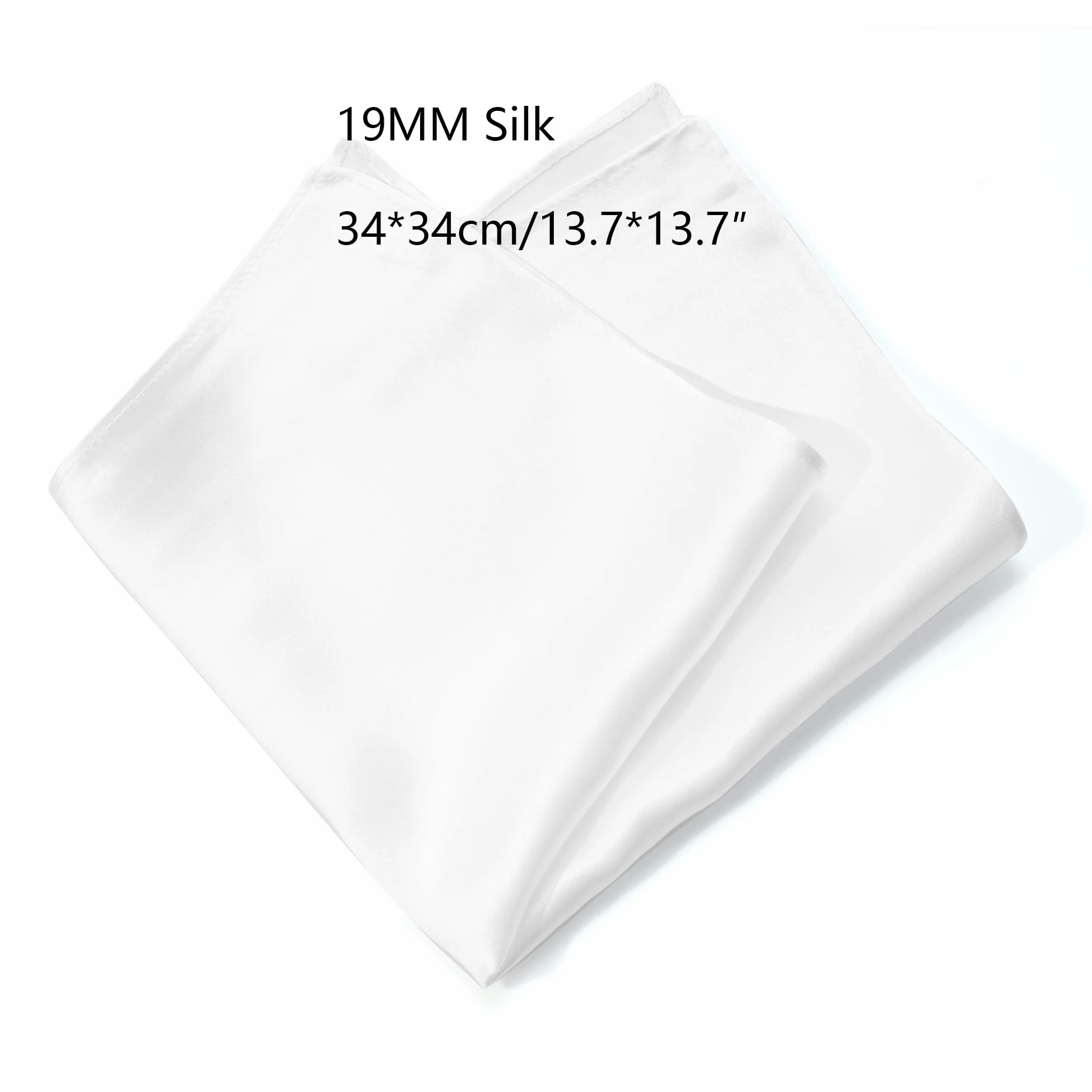 100% jedwabna chusteczka męska 34 x 34 cm eleganckie akcesoria ślubne, biała, 34*34cm