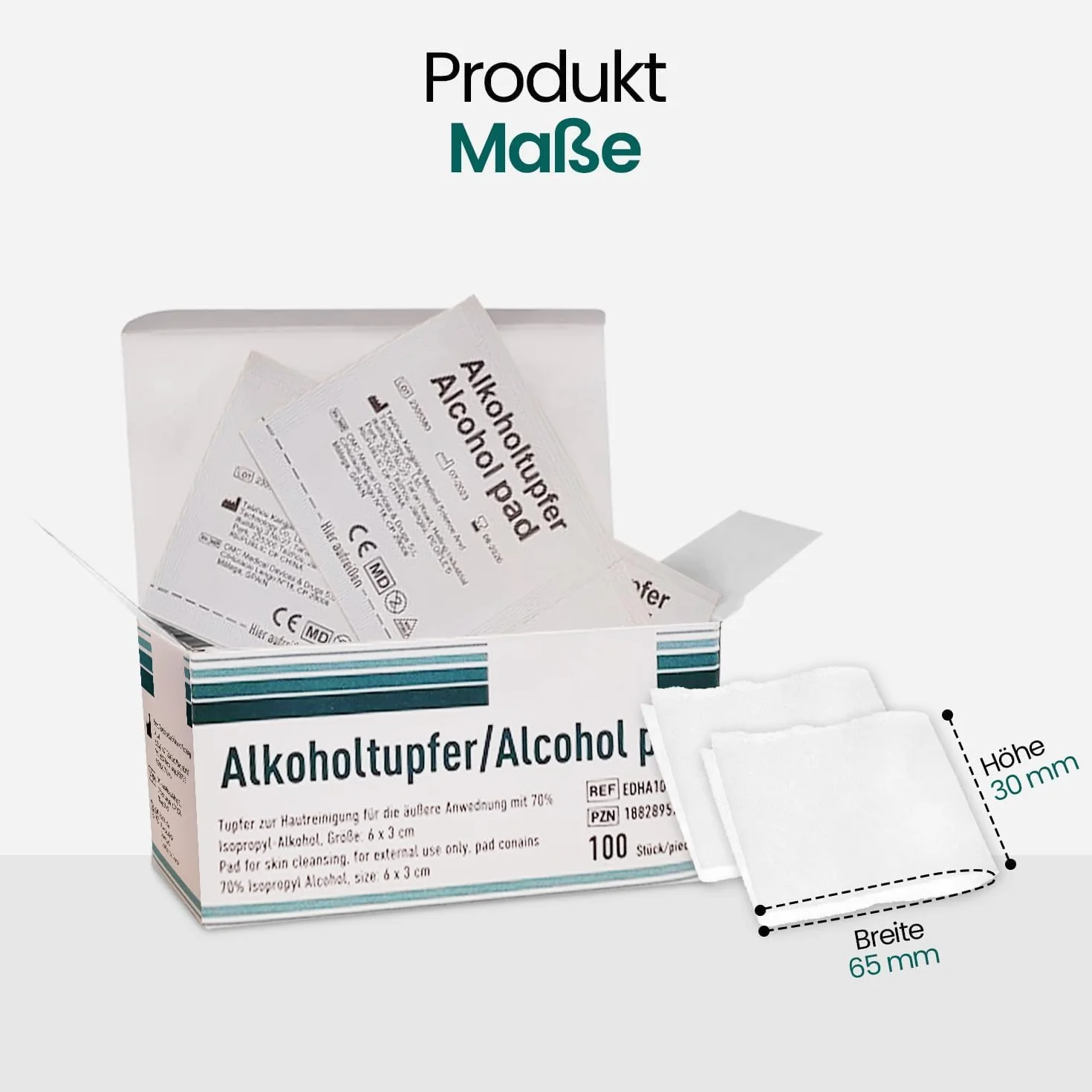 Podkładki do przygotowania alkoholu, 70% alkohol izopropylowy, 100 sztuk, waciki nasączone alkoholem pierwszej pomocy, pakowane pojedynczo, waciki nasączone alkoholem do ogólnego czyszczenia,