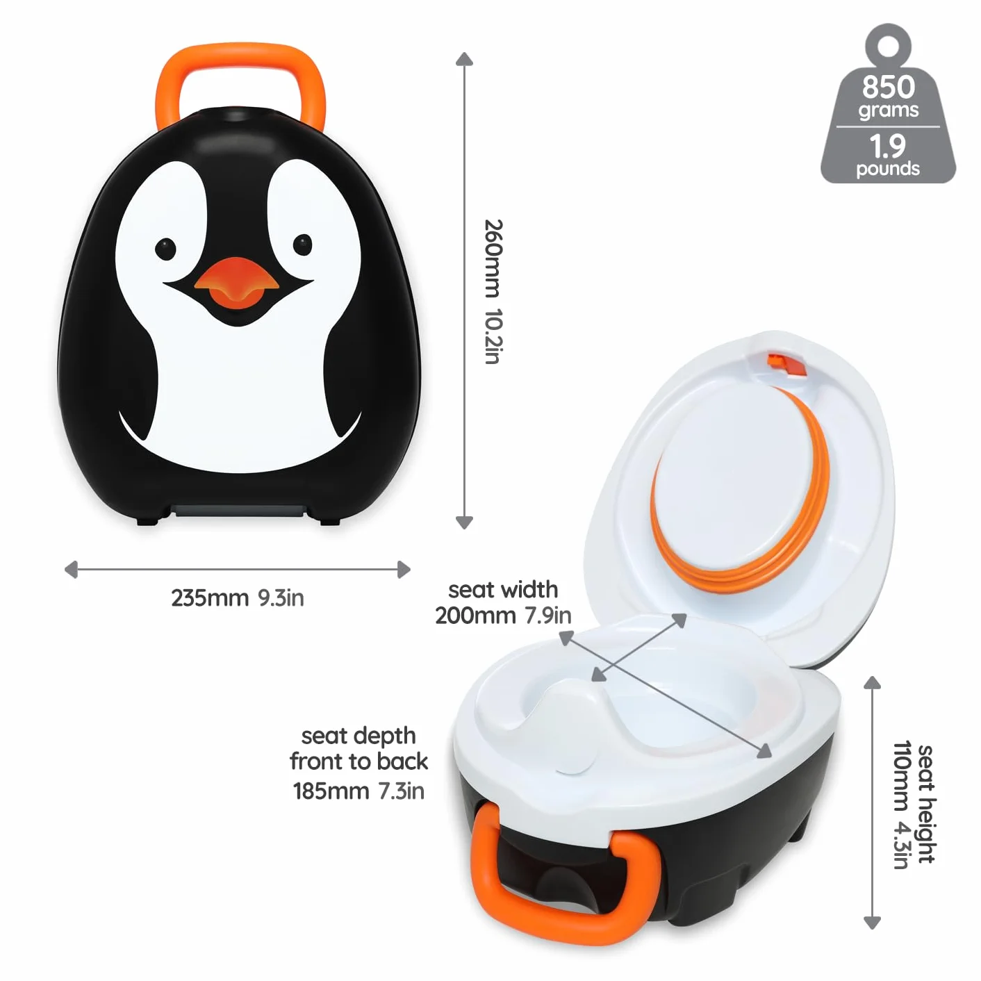 My Carry Potty 6MCP-PENGUIN Nocnik Podróżny, Wielokolorowy