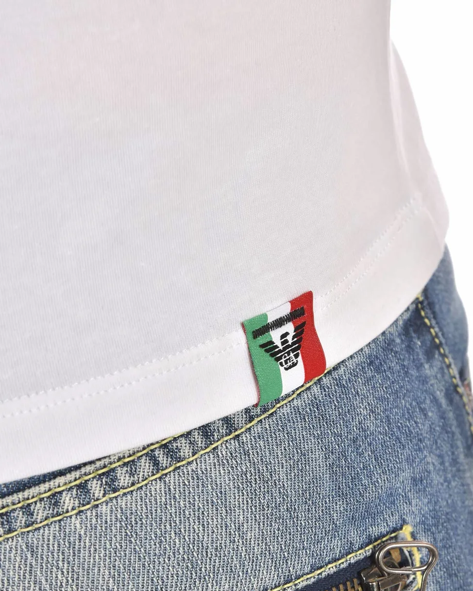 Emporio Armani T-Shirt Logo, Męskie T90, Biały, M